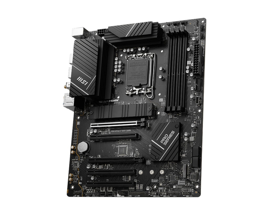 MSI PRO B760-P WIFI DDR4 - Motherboard - ATX - LGA1700 Sockel - B760 Chipsatz - USB 3.2 Gen 2, USB 3.2 Gen 1, USB-C 3.2 Gen2, USB-C 3.2 Gen 1 - 2.5 Gigabit LAN, Wi-Fi 6E, Bluetooth - HD Audio (8-Kanal)