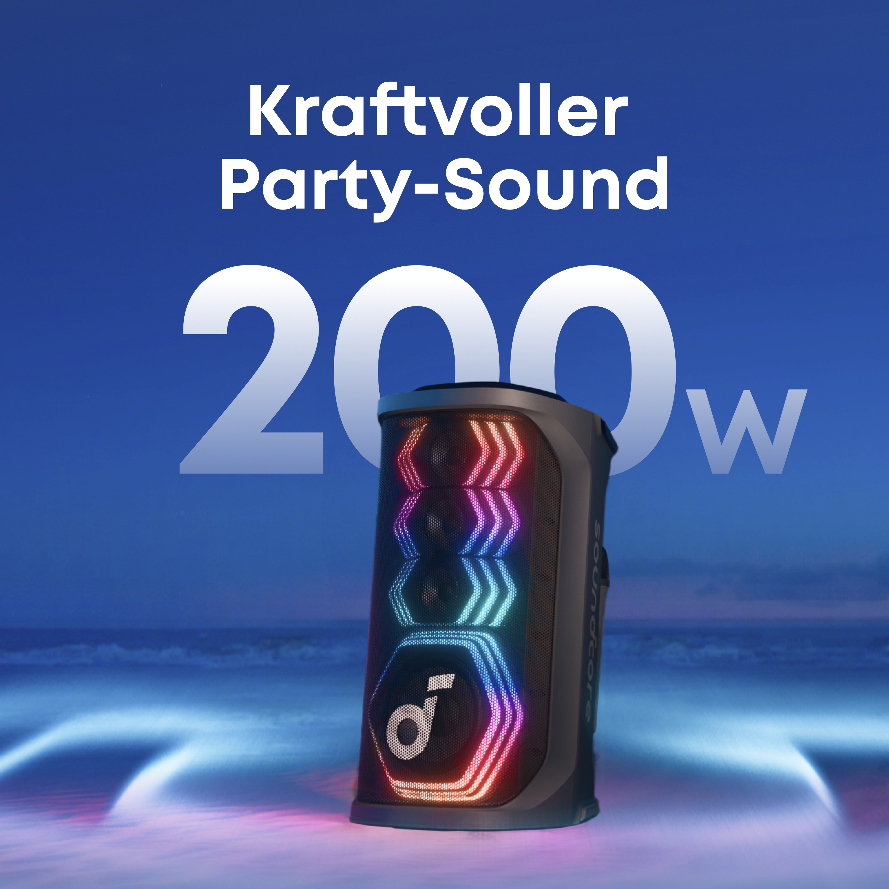Anker Innovations Soundcore Rave 3S, 16,5 cm (6.5"), 16,5 cm, 200 W, Kabellos, Party Lautsprecher, Schwarz