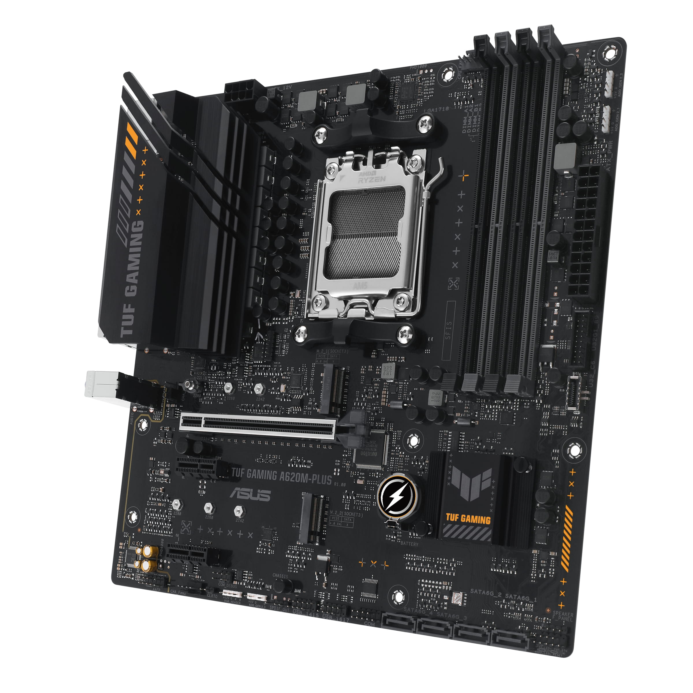 ASUS TUF GAMING A620M-PLUS - Motherboard - micro ATX - Socket AM5 - AMD A620 Chipsatz - USB 3.1 Gen 1, USB-C 3.2 Gen 1 - 2.5 Gigabit LAN - Onboard-Grafik (CPU erforderlich)