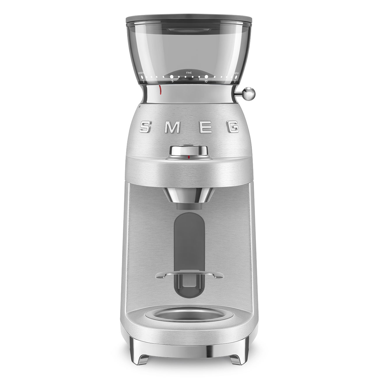 SMEG CGF02SSEU, Mühle mit Mahlwerk, 240 g, Kegelmahlwerk, Edelstahl, Kunststoff, Aluminium