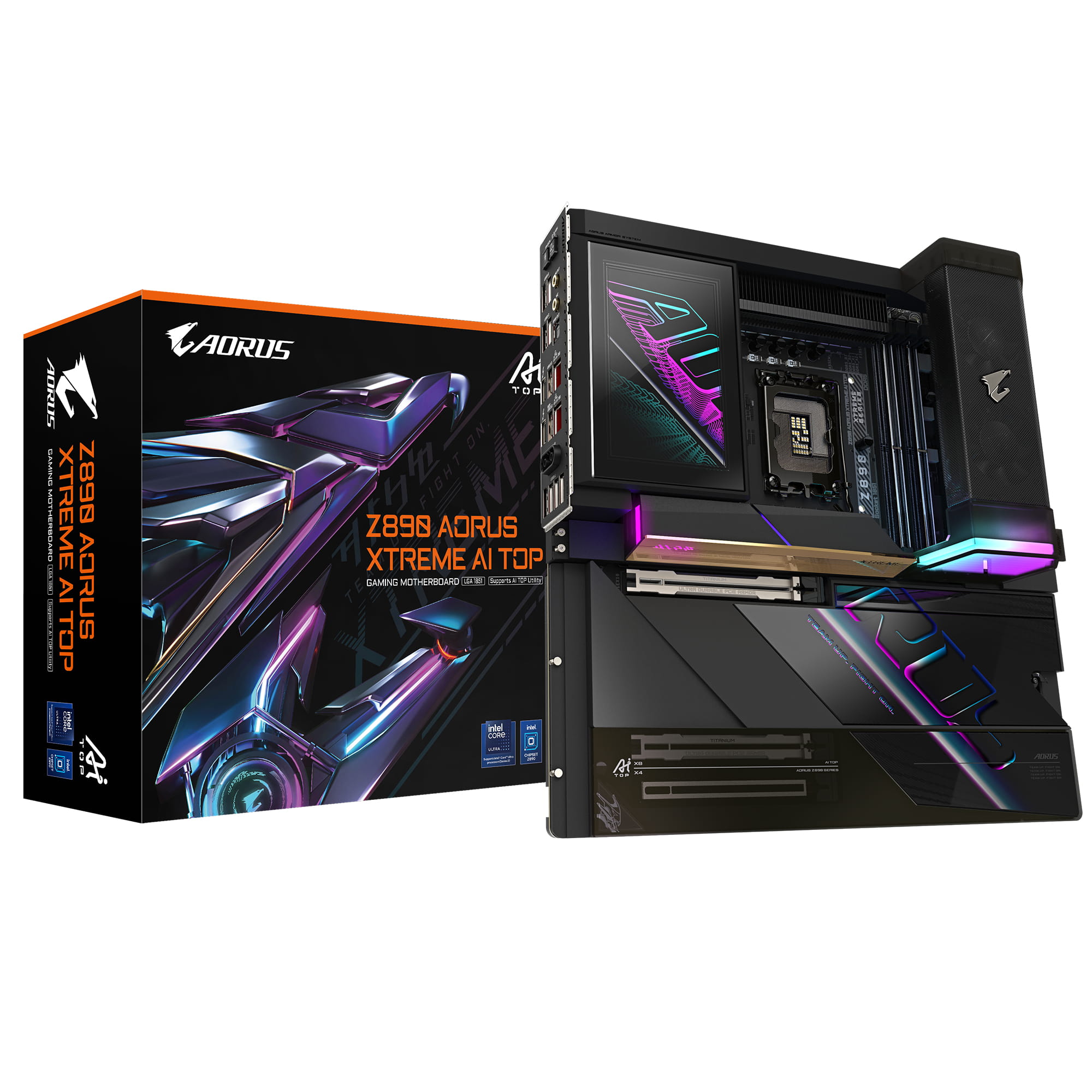 Gigabyte AORUS Z890 A XTREME AI TOP - Motherboard - E-ATX - LGA1851-Sockel - Z890 Chipsatz - USB4, USB 3.2 Gen 2, USB 3.2 Gen 1, USB-C 3.2 Gen 2x2 - 2 x 2.5 Gigabit LAN, Bluetooth, Wi-Fi 7 - Onboard-Grafik (CPU erforderlich)