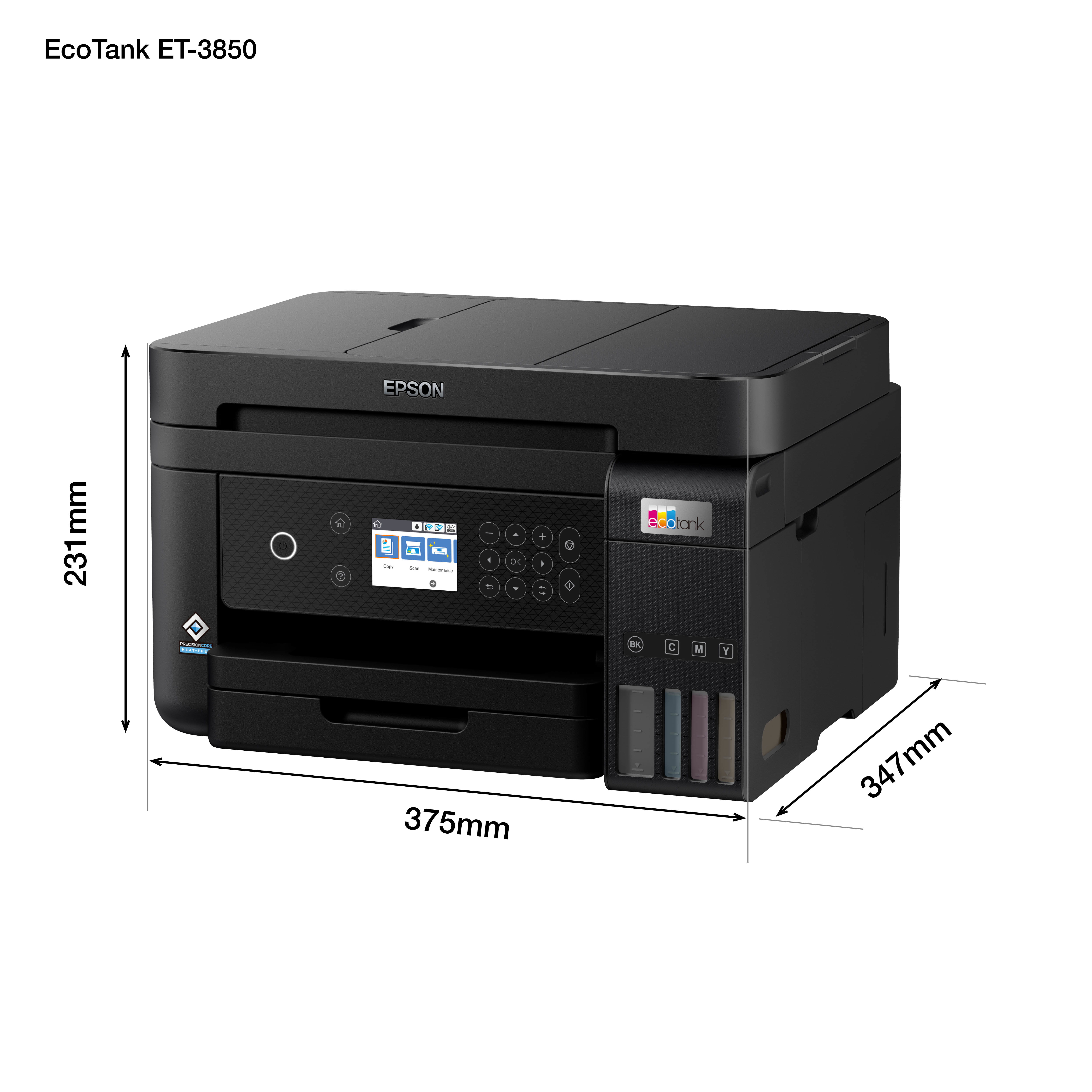 Epson EcoTank ET-3850 - Multifunktionsdrucker - Farbe - Tintenstrahl - A4/Legal (Medien)