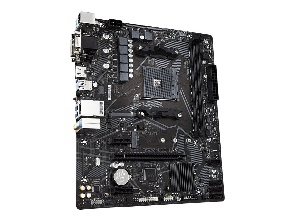 Gigabyte A520M S2H - 1.0 - Motherboard - micro ATX - Socket AM4 - AMD A520 Chipsatz - USB 3.2 Gen 1 - Gigabit LAN - Onboard-Grafik (CPU erforderlich)
