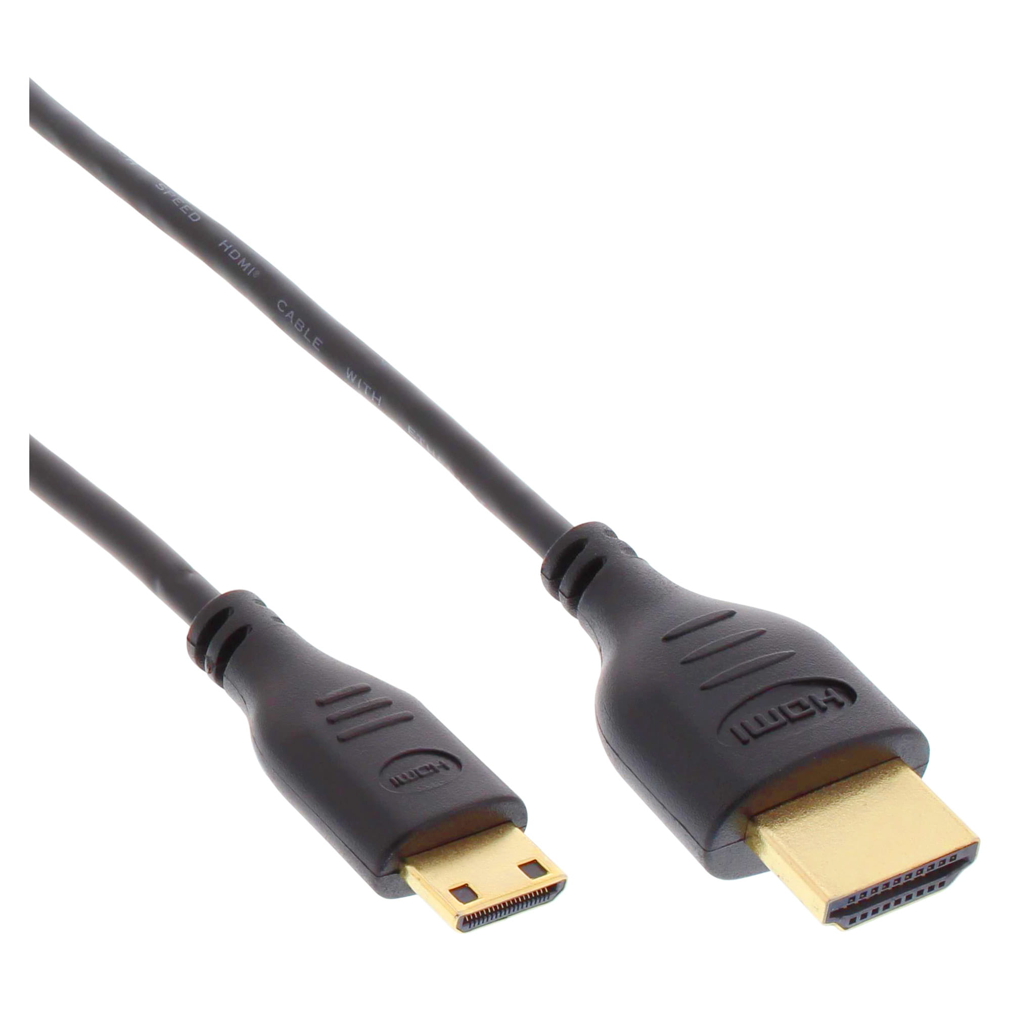 InLine HDMI Superslim Kabel A an C - HS mit Eth. - Premium - schwarz / gold - 1,8m