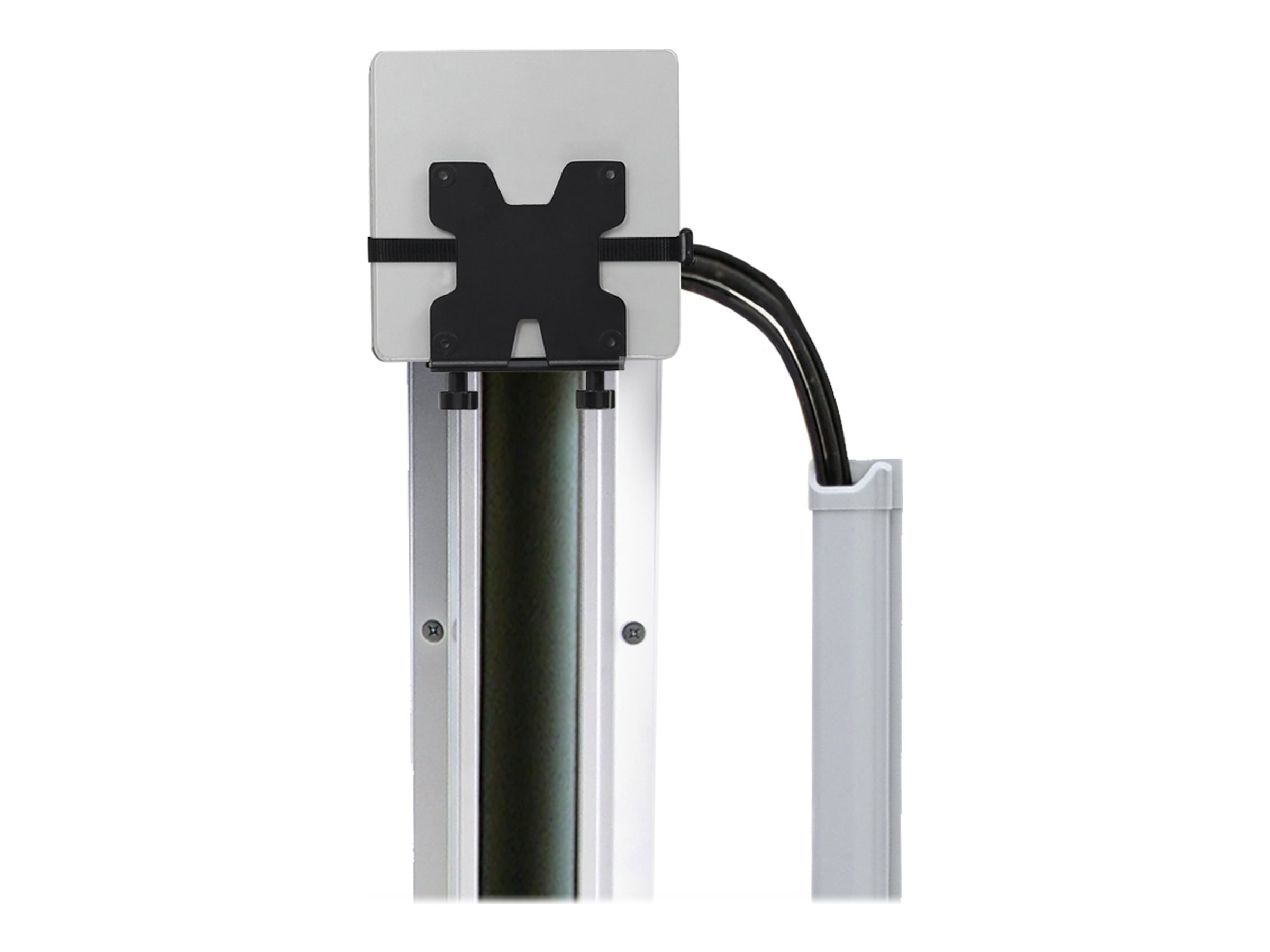 Ergotron Mini-PC-Halterung - unter Tisch montierbar, Pfosten montierbar, an Wandschiene montierbar, VESA-Halterung montierter Ergotron Mini-PC-Halterung - unter Tisch montierbar, Pfosten montierbar, an Wandschiene montierbar, VESA-Halterung montierter