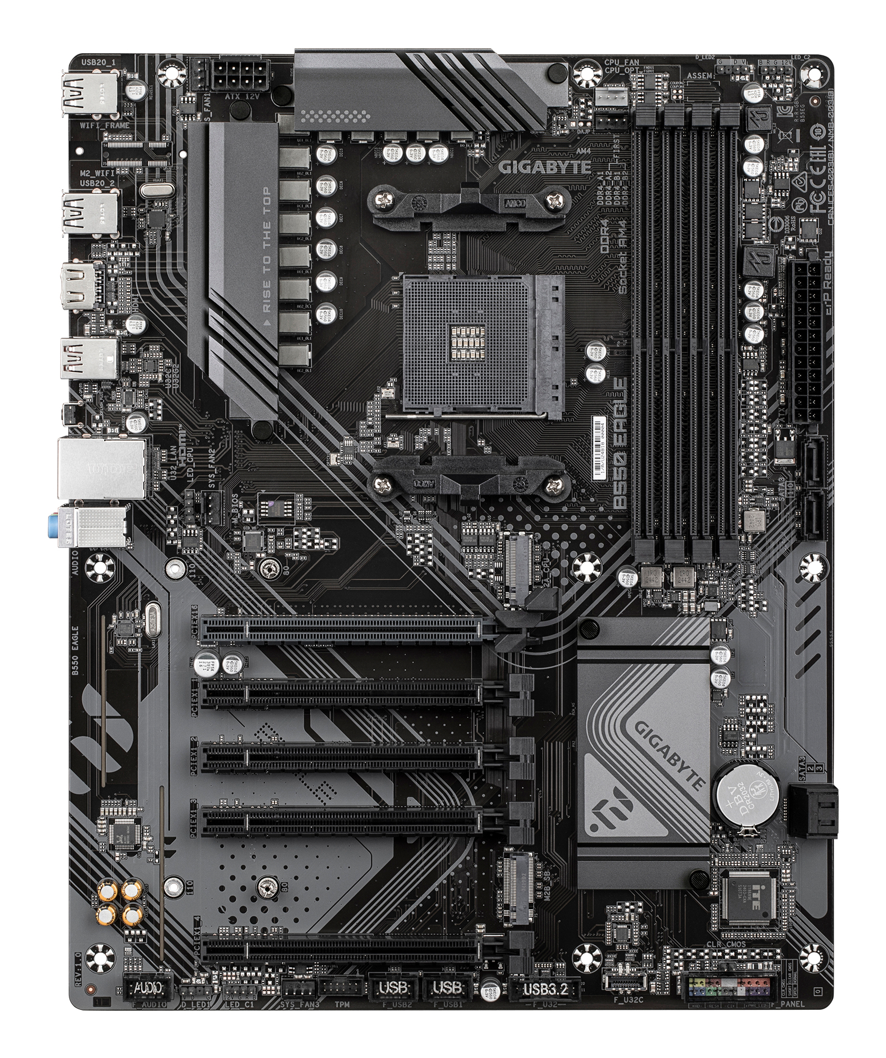 Gigabyte B550 EAGLE - Motherboard - ATX - Socket AM4 - AMD B550 Chipsatz - USB-C 3.2 Gen 1, USB 3.2 Gen 2, USB 3.2 Gen 1 - Gigabit LAN - Onboard-Grafik (CPU erforderlich)