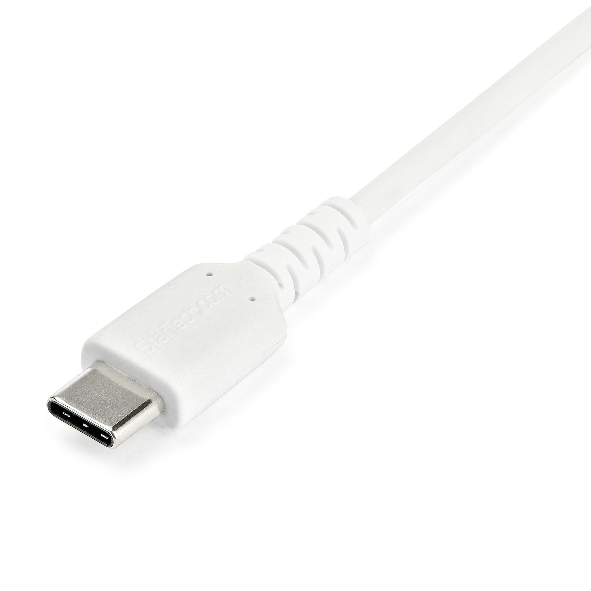 StarTech.com 1m USB-A auf USB-C Ladekabel - Dauerhaftes USB 2.0 auf USB Typ-C Datenübertragungs- und Schnellladekabel - Robuster TPE-Mantel Aramidfaser, M/M, 3A - Weiß (RUSB2AC1MW)