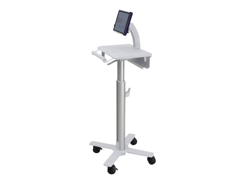 Ergotron Tablet Cart, SV10 - Wagen - für Tablet / Tastatur - medizinisch - Metall - weiß, Aluminium - Bildschirmgröße: bis zu 30,5 cm (bis zu 12 Zoll)