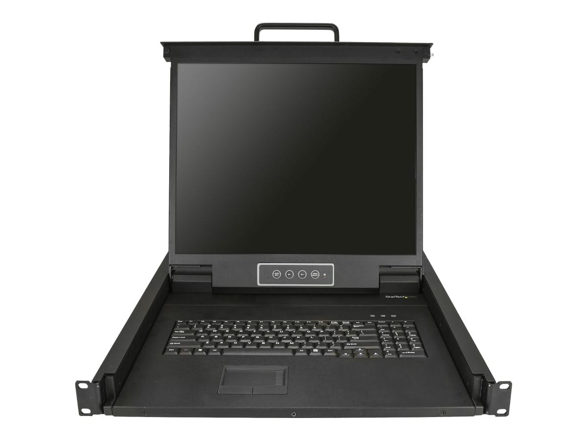 StarTech.com Rack KVM Konsole - US Tastatur(QWERTY), Ein Port VGA KVM mit 19" LCD Monitor - 1HE LCD KVM Konsolenschublade mit Kabeln - USB Unterstützung - 50.000 MTBF (RKCONS1901)