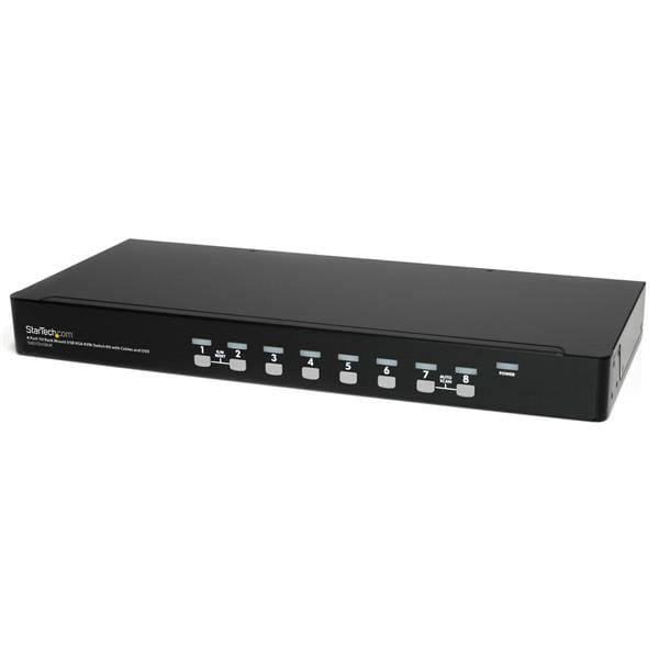 StarTech.com 8 Port 1U Rackmount USB KVM Switch Kit with OSD and Cables - Rack mount KVM - VGA KVM Switch - 8 Port KVM Switch (SV831DUSBUK)