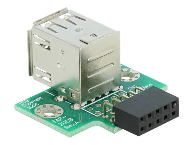 Delock USB Pin Header female > 2 x USB 2.0 Type-A female - up - USB-Adapter - 9-poliger USB-Header (W)