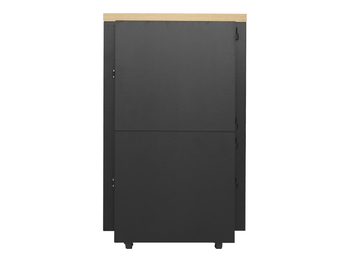 APC NetShelter CX Secure Soundproof Server Room in a Box Enclosure - Shock Packaging - Schrank Netzwerkschrank - mit Stromverteilungseinheit - Grau, Oak - 24U - 48.3 cm (19")