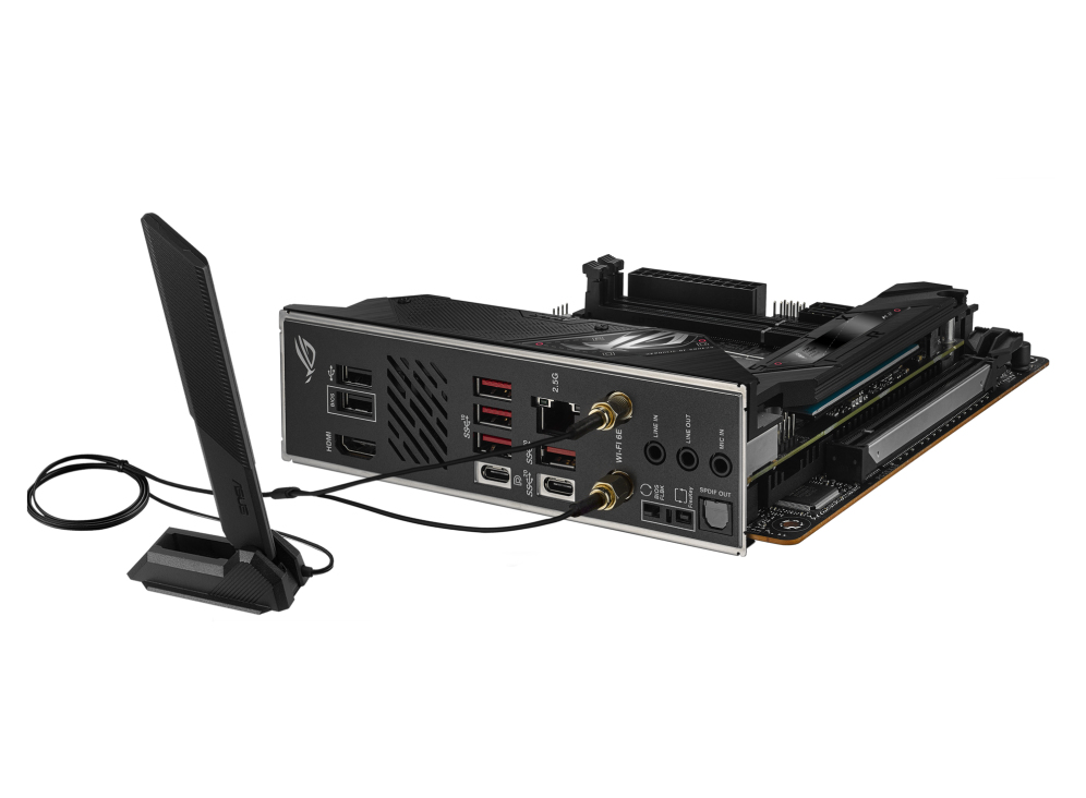 ASUS ROG Strix B650E-I Gaming WiFi - Motherboard - Mini-ITX - Socket AM5 - AMD B650 Chipsatz - USB-C 3.2 Gen 2x2, USB-C 3.2 Gen2, USB 3.2 Gen 2, USB 3.2 Gen 1 - 2.5 Gigabit LAN, Wi-Fi 6E - Onboard-Grafik (CPU erforderlich)