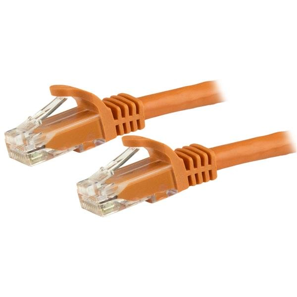 StarTech.com 1m CAT6 Ethernet Cable, 10 Gigabit Snagless RJ45 650MHz 100W PoE Patch Cord, CAT 6 10GbE UTP Network Cable w/Strain Relief, Orange, Wiring is UL Certified/TIA - Category 6 - 24AWG (N6PATC1MOR)
