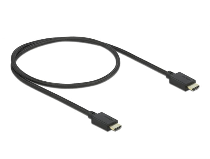 Delock Highspeed - HDMI-Kabel mit Ethernet - HDMI männlich zu HDMI männlich - 50 cm - Schwarz - Dolby DTS-HD Master Audio-Unterstützung, Dolby TrueHD-Unterstützung, unterstützt 21:9 Kinoformat, unterstützt 8K UHD (7680 x 4320)