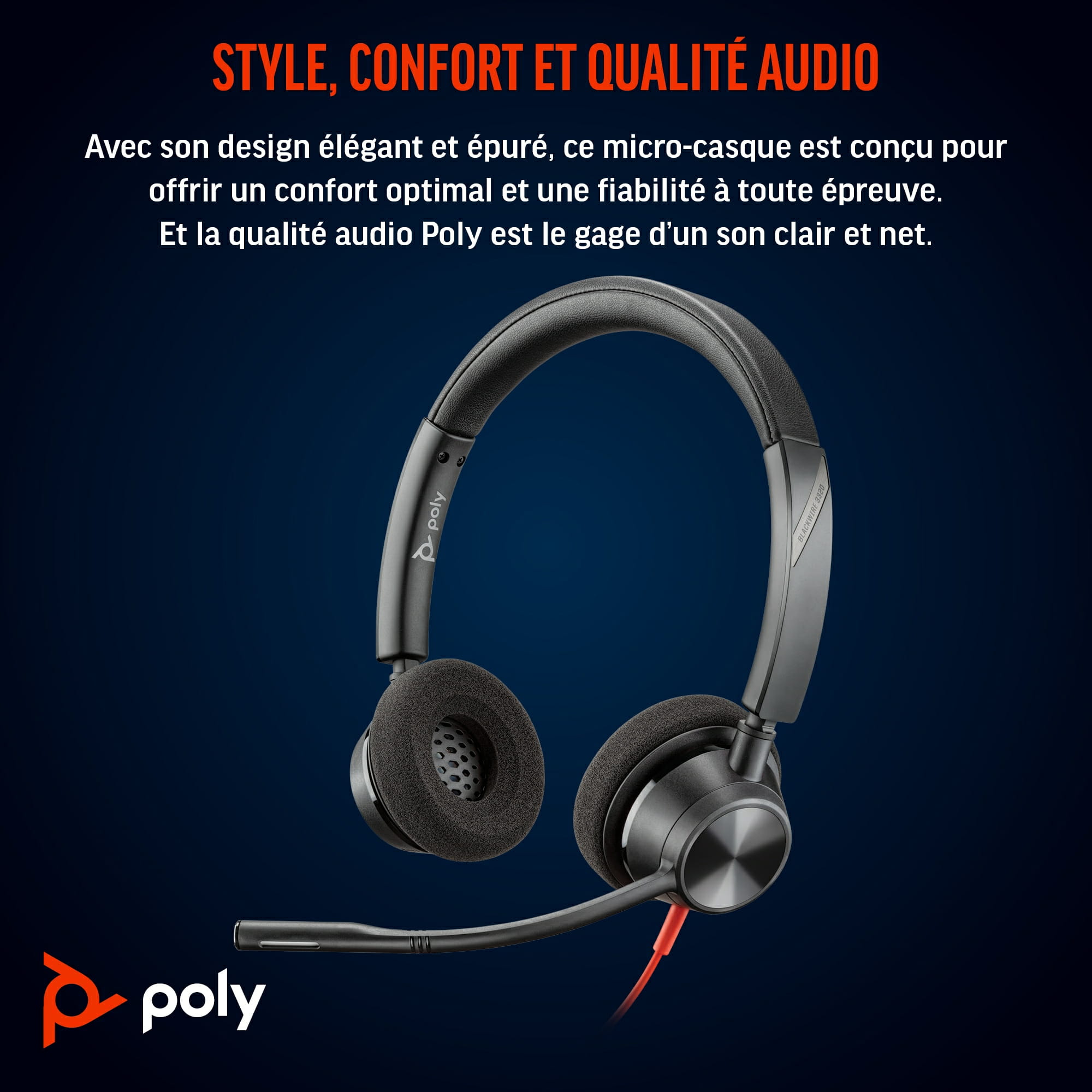 Poly Blackwire 3320 - Blackwire 3300 series - Headset