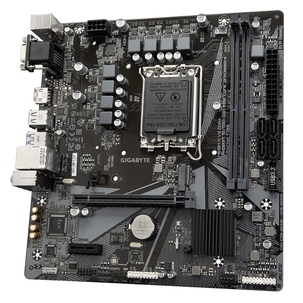 Gigabyte H610M H V2 DDR4 - 1.0 - Motherboard - micro ATX - LGA1700 Sockel - H610 Chipsatz - USB 3.2 Gen 1 - Gigabit LAN - Onboard-Grafik (CPU erforderlich)