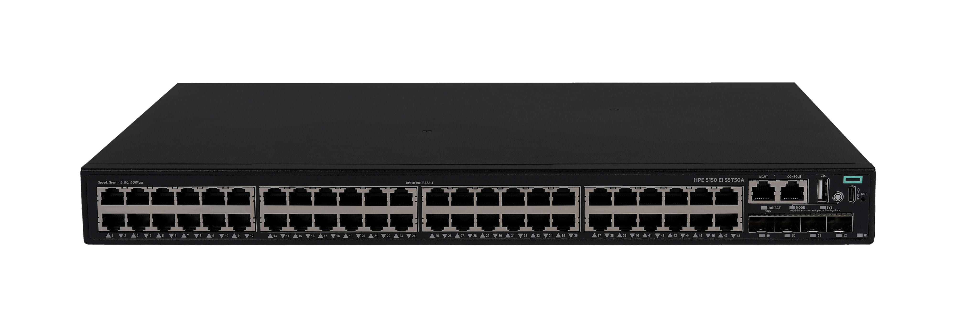 HPE Networking Comware 5150EI 48p 10M/100M/1G 4p SFP+ 1G/10G Switch - Switch - L3 - managed - 48 x 10/100/1000Base-T + 4 x 1 Gigabit / 10 Gigabit SFP+ (Uplink / Stacking)