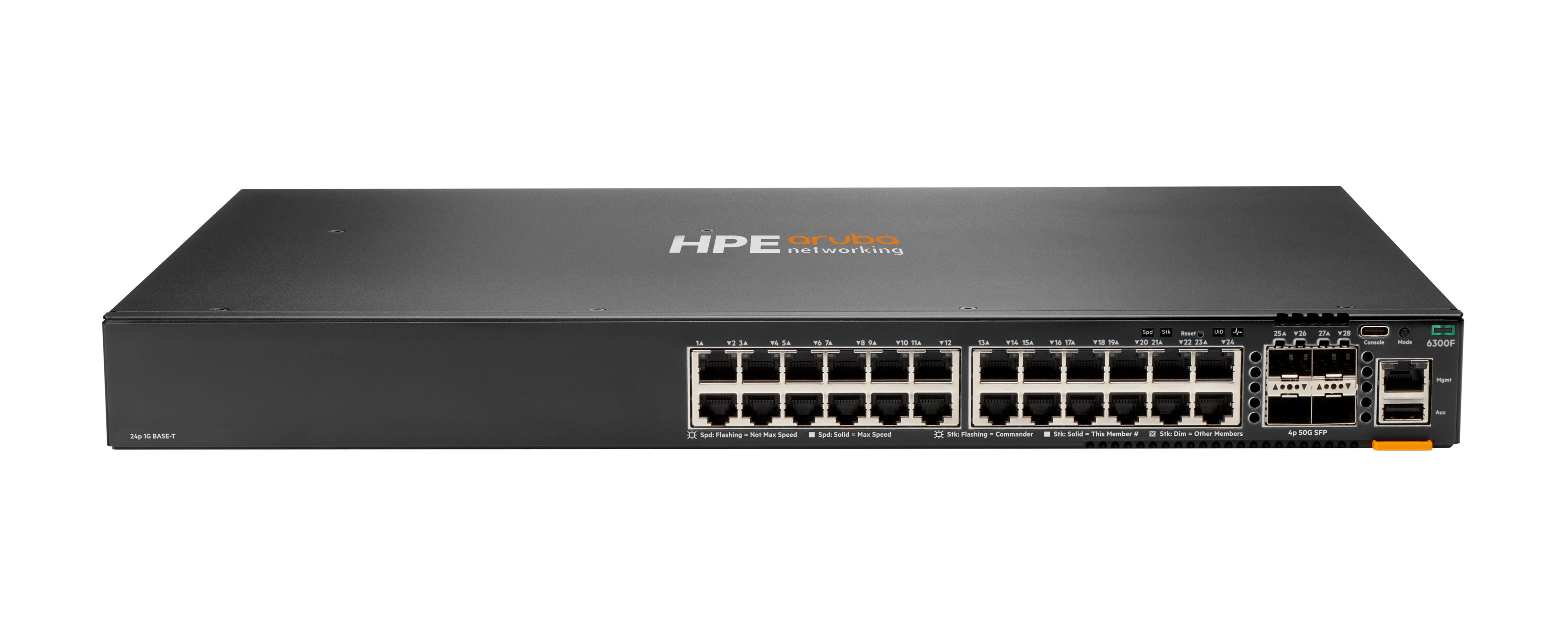 HPE Aruba Networking CX 6300F - Switch - nur horizontale Oberflächenmontage - L3 - managed - 24 x 10/100/1000 (PoE+)