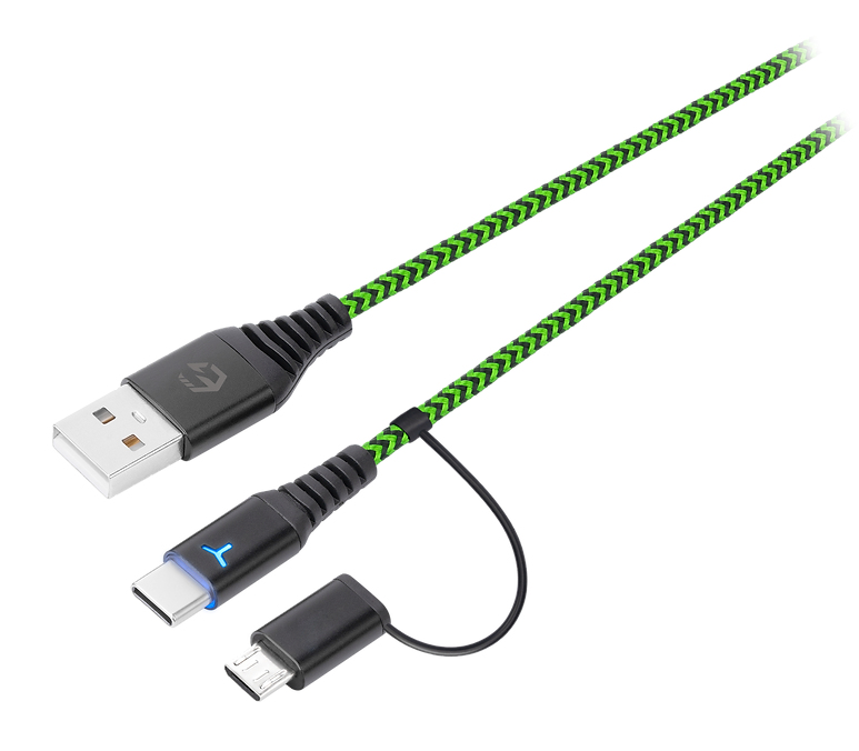 EgoGear SCH10-XX-GN, 3 m, USB A, USB C, Schwarz, Grün