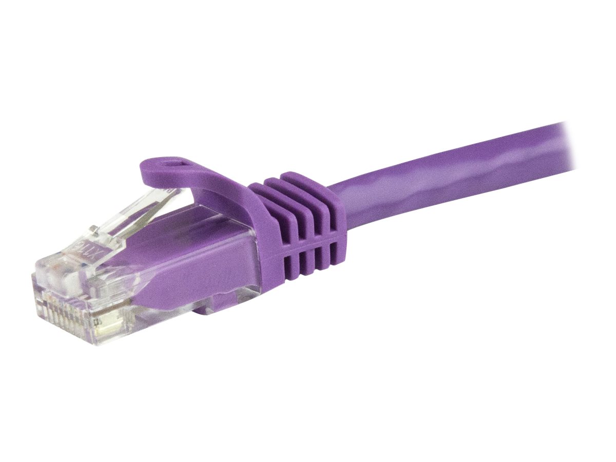 StarTech.com 15m CAT6 Ethernet Cable, 10 Gigabit Snagless RJ45 650MHz 100W PoE Patch Cord, CAT 6 10GbE UTP Network Cable w/Strain Relief, Purple, Wiring is UL Certified/TIA - Category 6 - 24AWG (N6PATC15MPL)