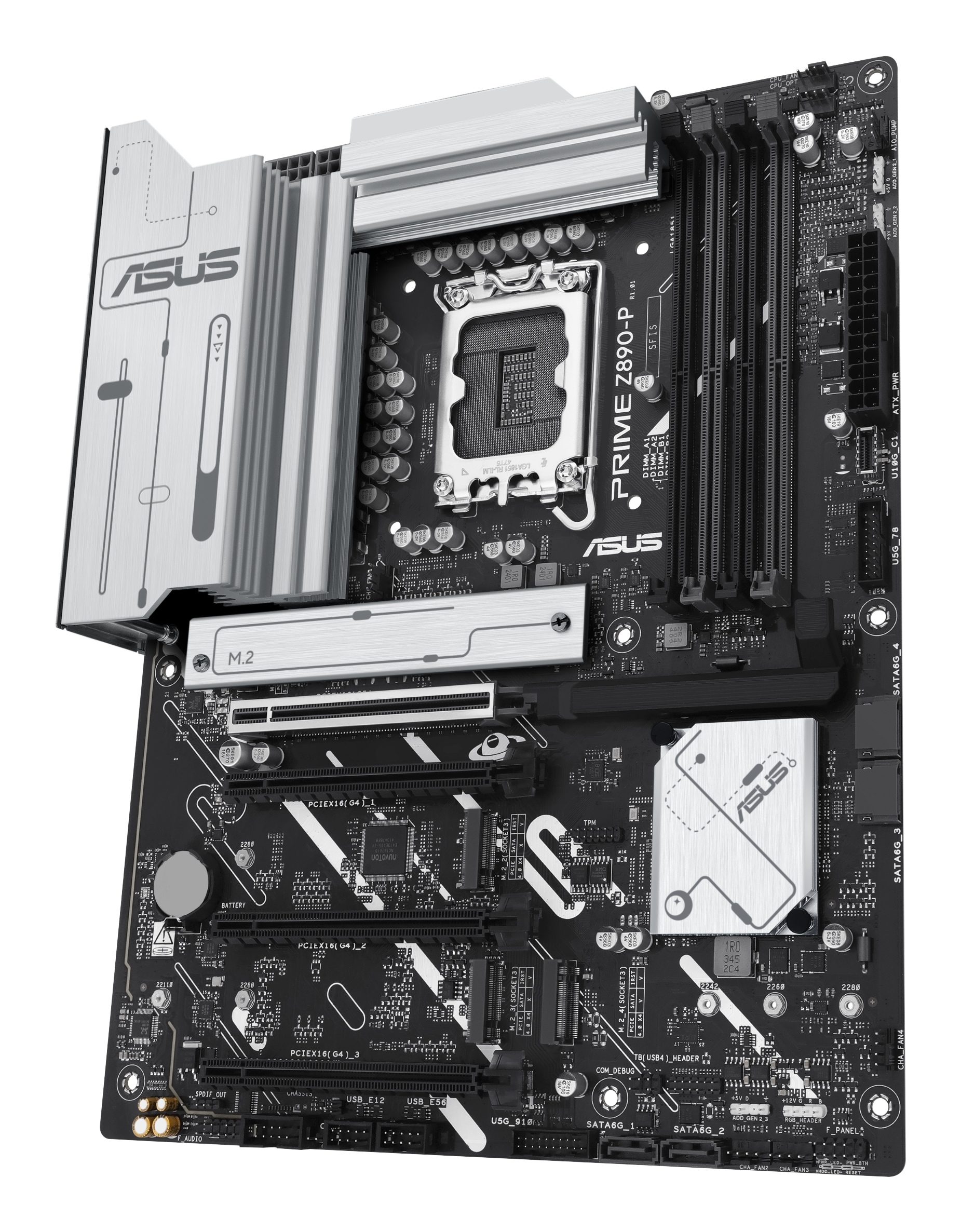 ASUS PRIME Z890-P - Motherboard - ATX - LGA1851 Sockel - Z890 Chipsatz - USB-C 3.2 Gen 2x2, USB 3.2 Gen 2, USB 3.2 Gen 1, USB-C 3.2 Gen 1 - 2.5 Gigabit LAN - Onboard-Grafik (CPU erforderlich)