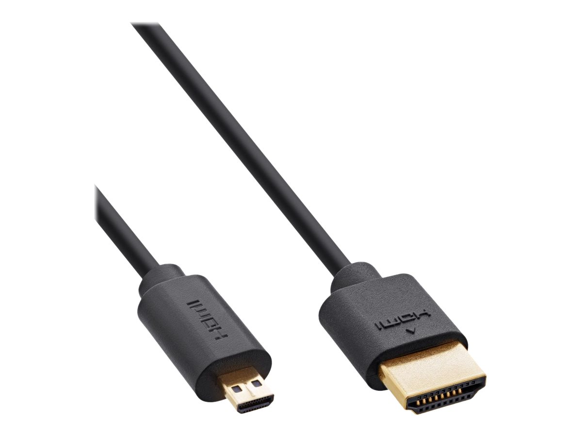 InLine Slim Ultra High Speed HDMI Kabel - 8K4K - A St. / D St. (Micro) - 0,5m