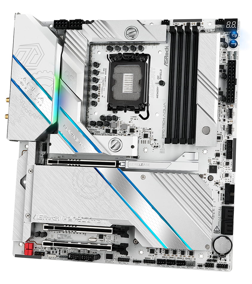 ASRock Z890 TAICHI AQUA - Motherboard - E-ATX - LGA1851-Sockel - Z890 Chipsatz - USB4, USB-C 3.2 Gen2, USB-C 3.2 Gen 1 - Bluetooth, Wi-Fi 7, 2.5 Gigabit LAN - Onboard-Grafik (CPU erforderlich)