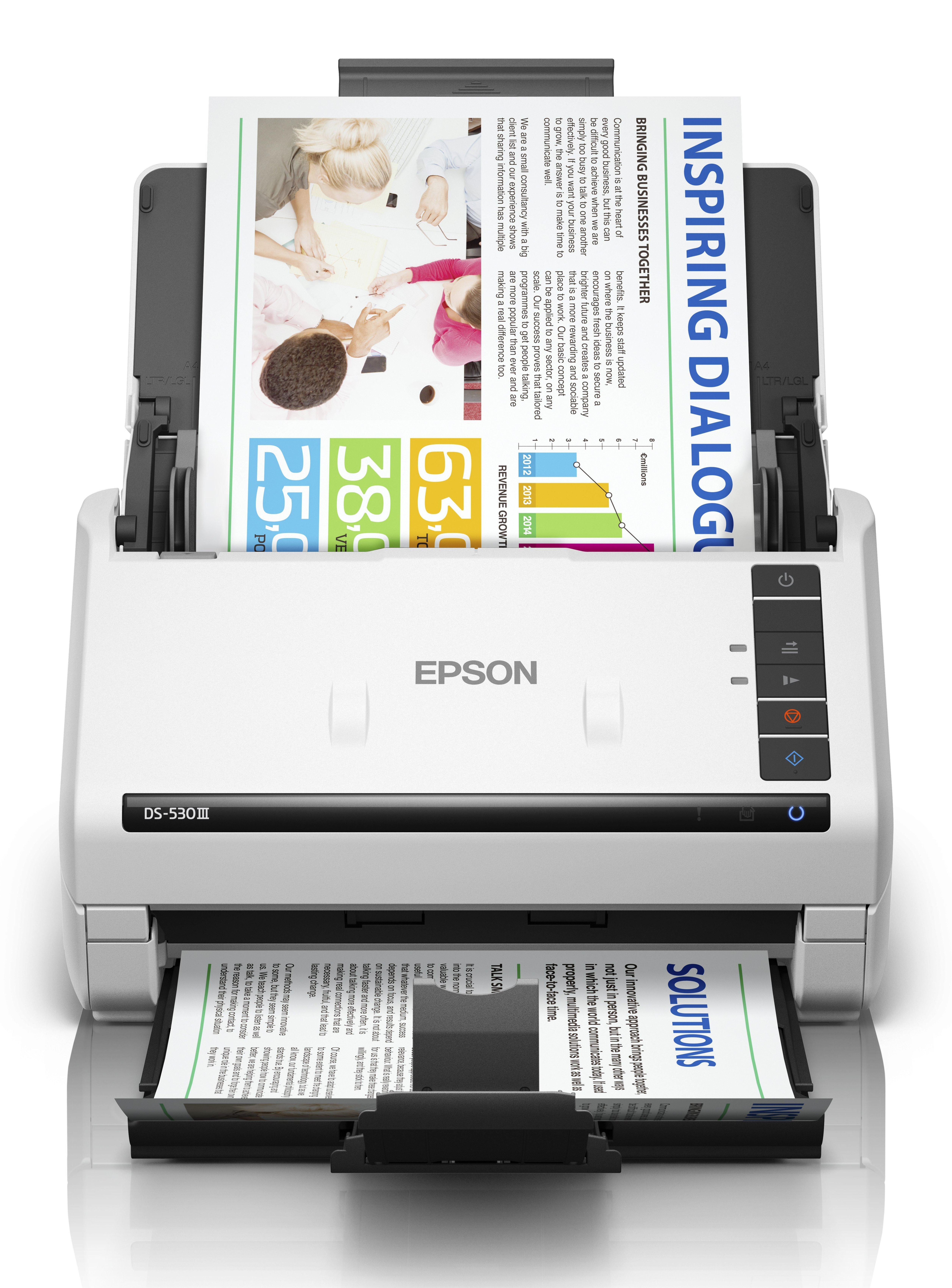Epson WorkForce DS-530III, 215,9 x 6096 mm, 600 x 600 DPI, 30 Bit, 24 Bit, 8 Bit, 40 Seiten pro Minute
