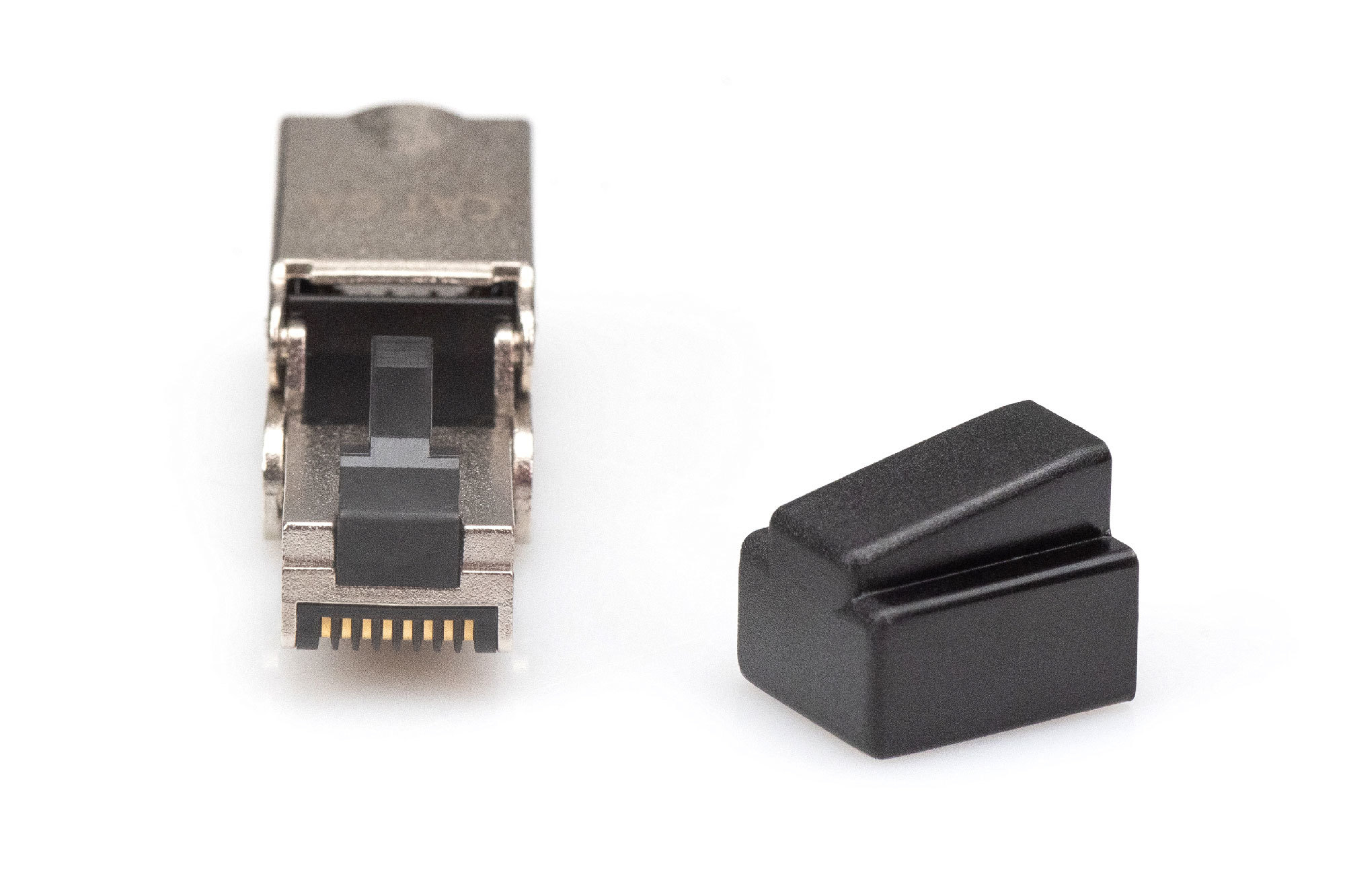 DIGITUS CAT 6A Feldstecker abwinkelbar,  STP mit Staubschutzkappe, Knickschutz