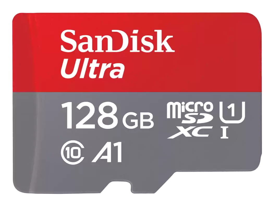 SanDisk SDSQUAB-128G-GN6MT, 128 GB, MicroSDXC, Klasse 10, 140 MB/s, Class 1 (U1), Grau, Rot