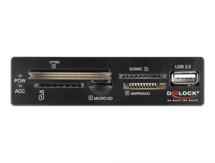 Delock Kartenleser - 8,9 cm (3,5 Zoll) (MS, MS PRO, MMC, MS Duo, xD, CF, microSD, microSDHC, microSDXC)
