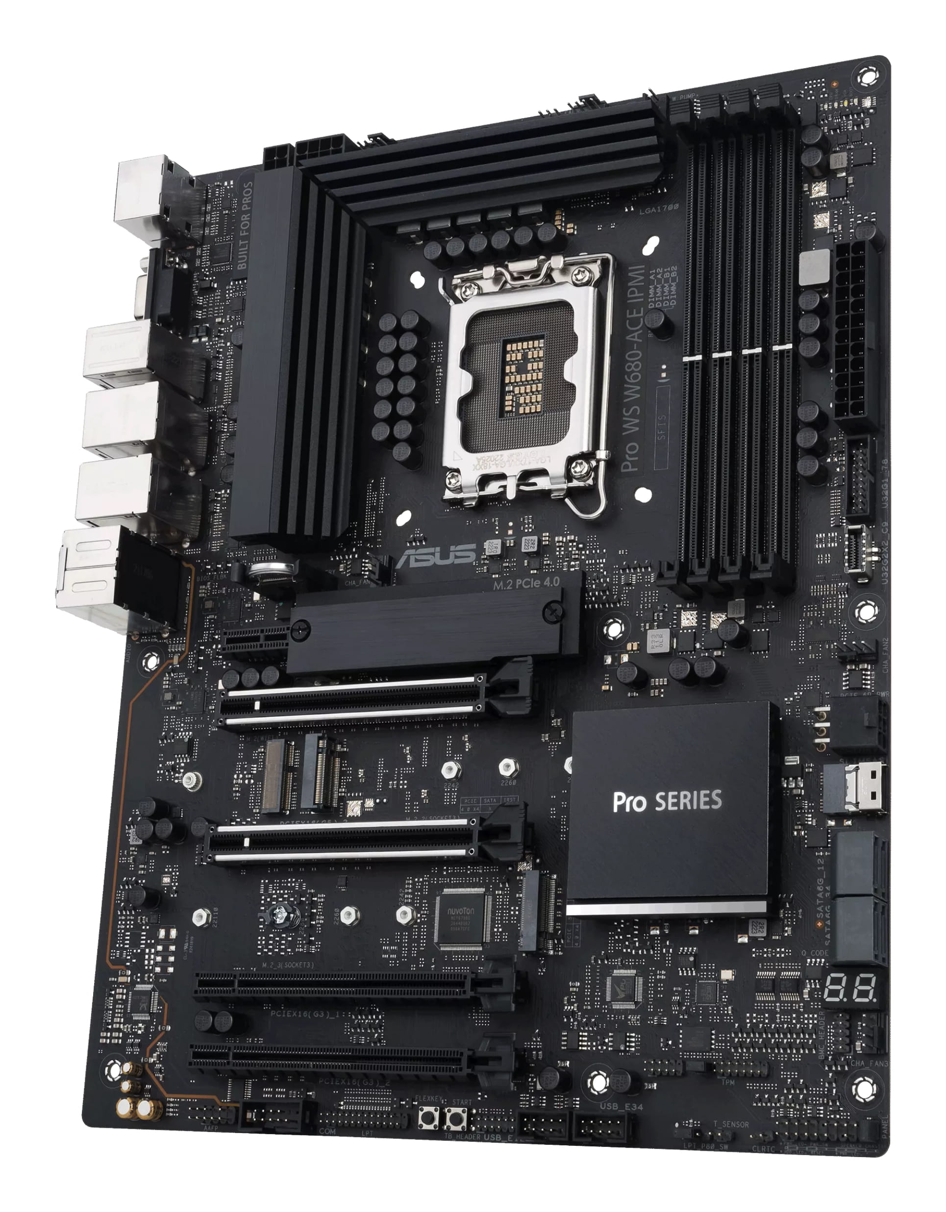 ASUS Pro WS W680-ACE IPMI - Motherboard - ATX - LGA1700 Sockel - W680 Chipsatz - USB-C 3.2 Gen2, USB 3.2 Gen 1, USB-C 3.2 Gen 2x2, USB 3.2 Gen 2 - 2 x 2.5 Gigabit LAN - Onboard-Grafik (CPU erforderlich)
