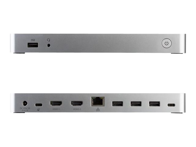 StarTech.com USB C Dockingstation für Zwei Monitore mit 60 W Power Delivery für Windows Laptops - USB C auf HDMI / DVI Dock - USB-C 3.1 Gen 1 Dock mit Laden - Thunderbolt 3 Kompatibel (MST30C2HHPDU)