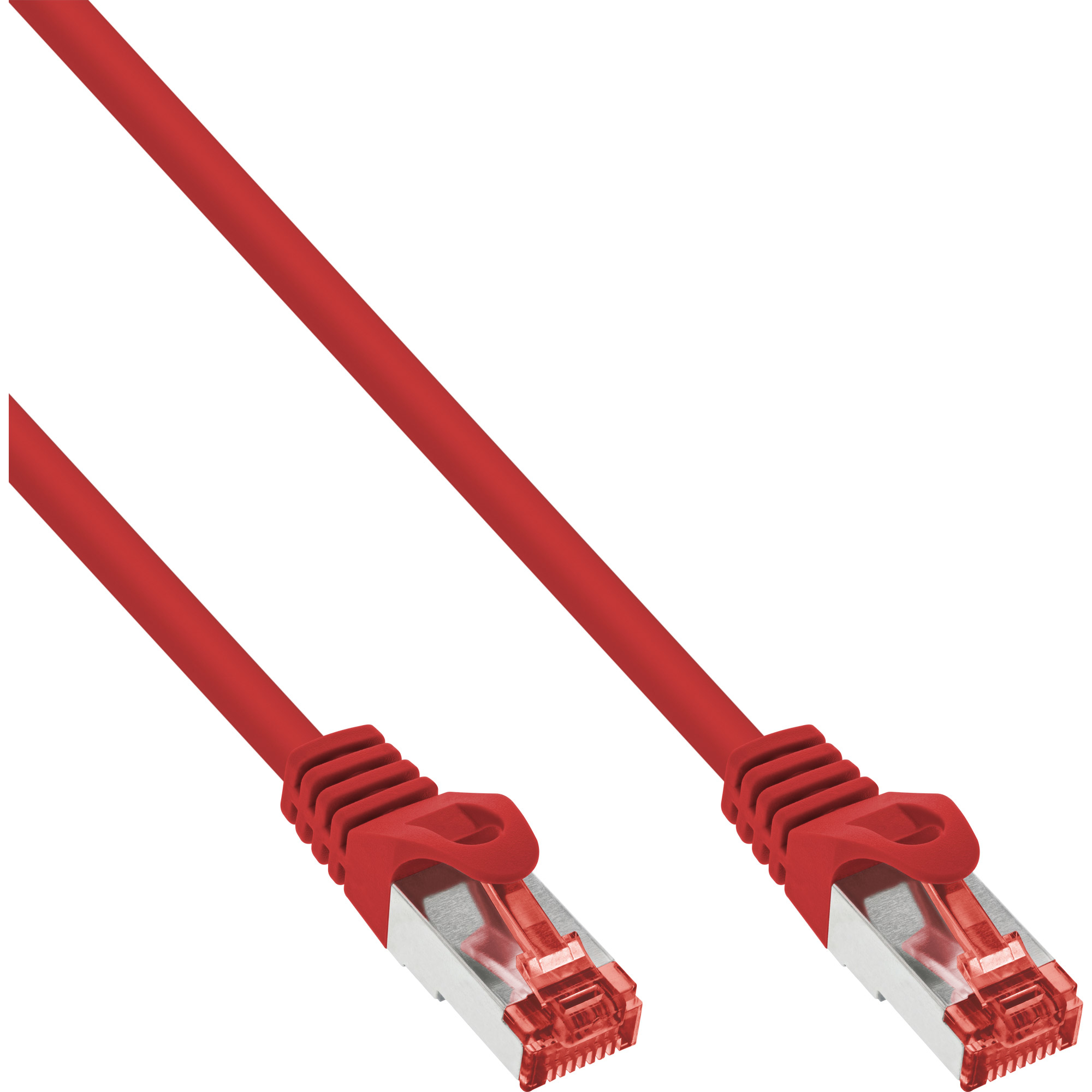 InLine Patchkabel - S/FTP (PiMf) - Cat.6 - halogenfrei - Kupfer - rot - 0,25m