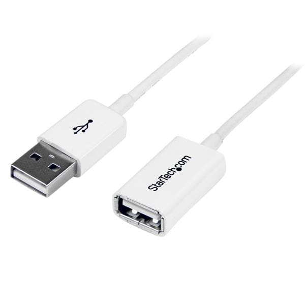 StarTech.com 1m USB 2.0 Verlängerungskabel A auf A - Stecker/Buchse - Weiß - USB A (St)