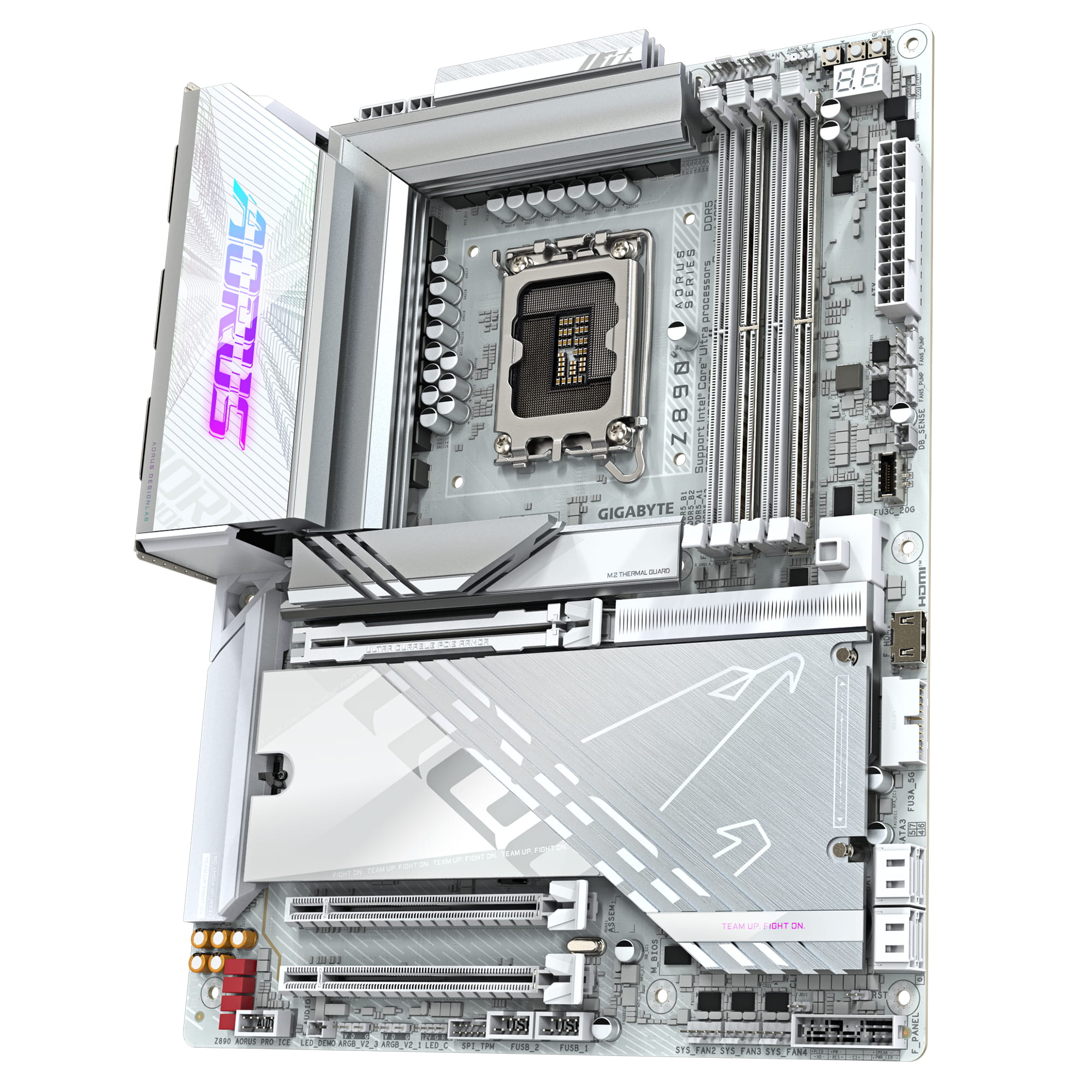Gigabyte AORUS Z890 PRO ICE - Motherboard - ATX - LGA1851-Sockel - Z890 Chipsatz - USB4, USB 3.2 Gen 2, USB 3.2 Gen 1, USB-C 3.2 Gen 2x2 - 5 Gigabit Ethernet, Bluetooth, Wi-Fi 7 - Onboard-Grafik (CPU erforderlich)