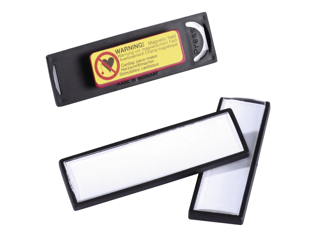 Durable CLIP-CARD - Namensschild - für 17 x 67 mm - Magnet - Schwarz (Packung mit 25)