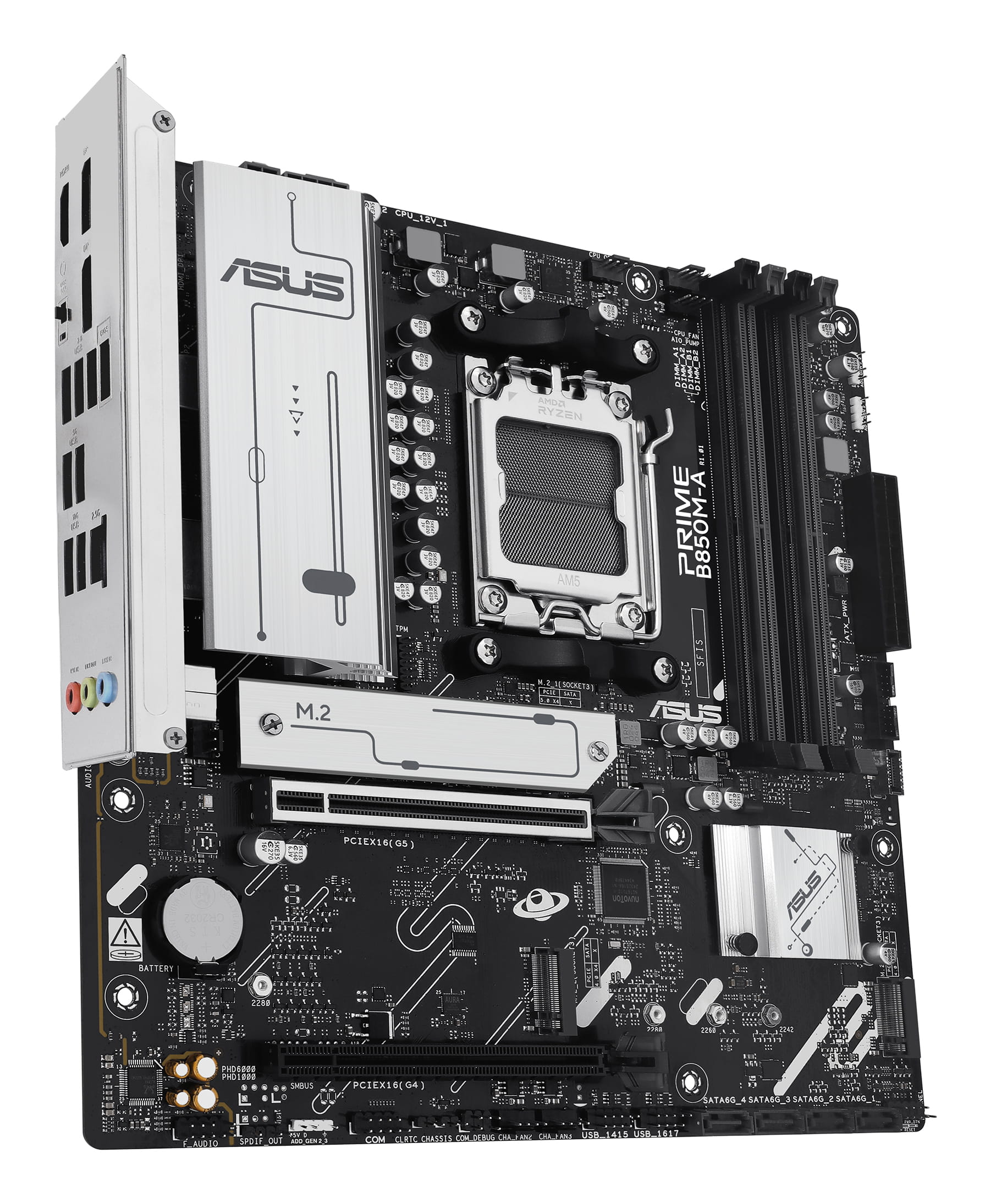 ASUS PRIME B850M-A-CSM - Motherboard - micro ATX - Socket AM5 - AMD B850 Chipsatz - USB 3.2 Gen 2, USB 3.2 Gen 1, USB-C 3.2 Gen 1 - 2.5 Gigabit LAN - Onboard-Grafik (CPU erforderlich)