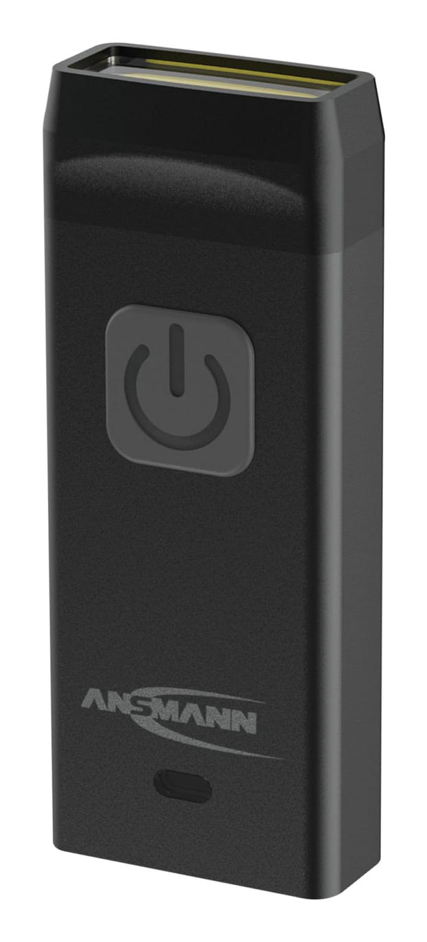 Ansmann Schlüsselbund-Licht KL80R, Schlüsselanhänger-Blinklicht, Schwarz, Aluminium, Tasten, IPX3, COB LED