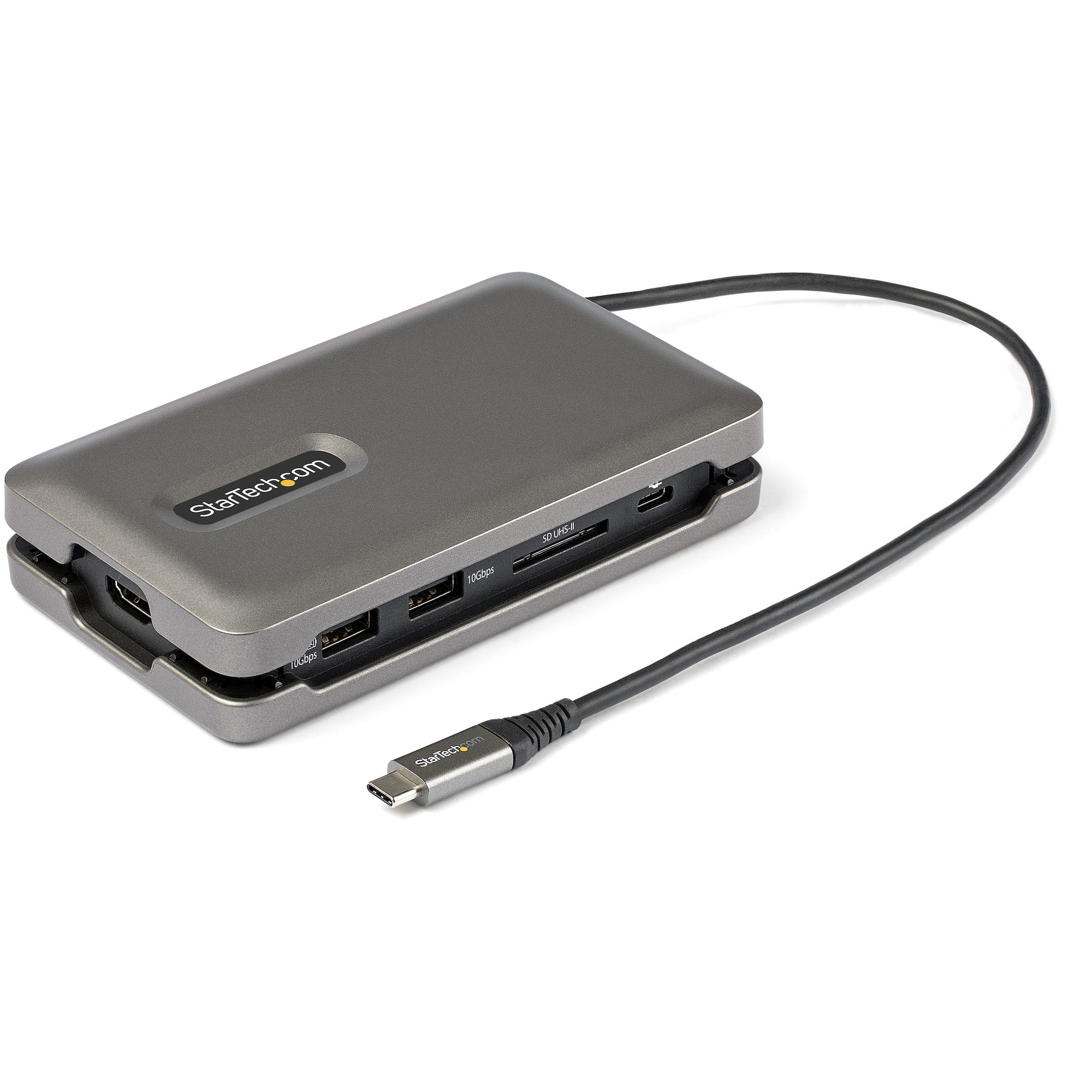 StarTech.com USB C Multiport Adapter - USB C auf 4K 60Hz HDMI 2.0 Dockingstation/Reiseadapter - 2-Port 10Gbit/s USB Hub - 100W Power Delivery stromversorgung - SD/MicroSD - 25 cm Kabel (DKT31CSDHPD3)