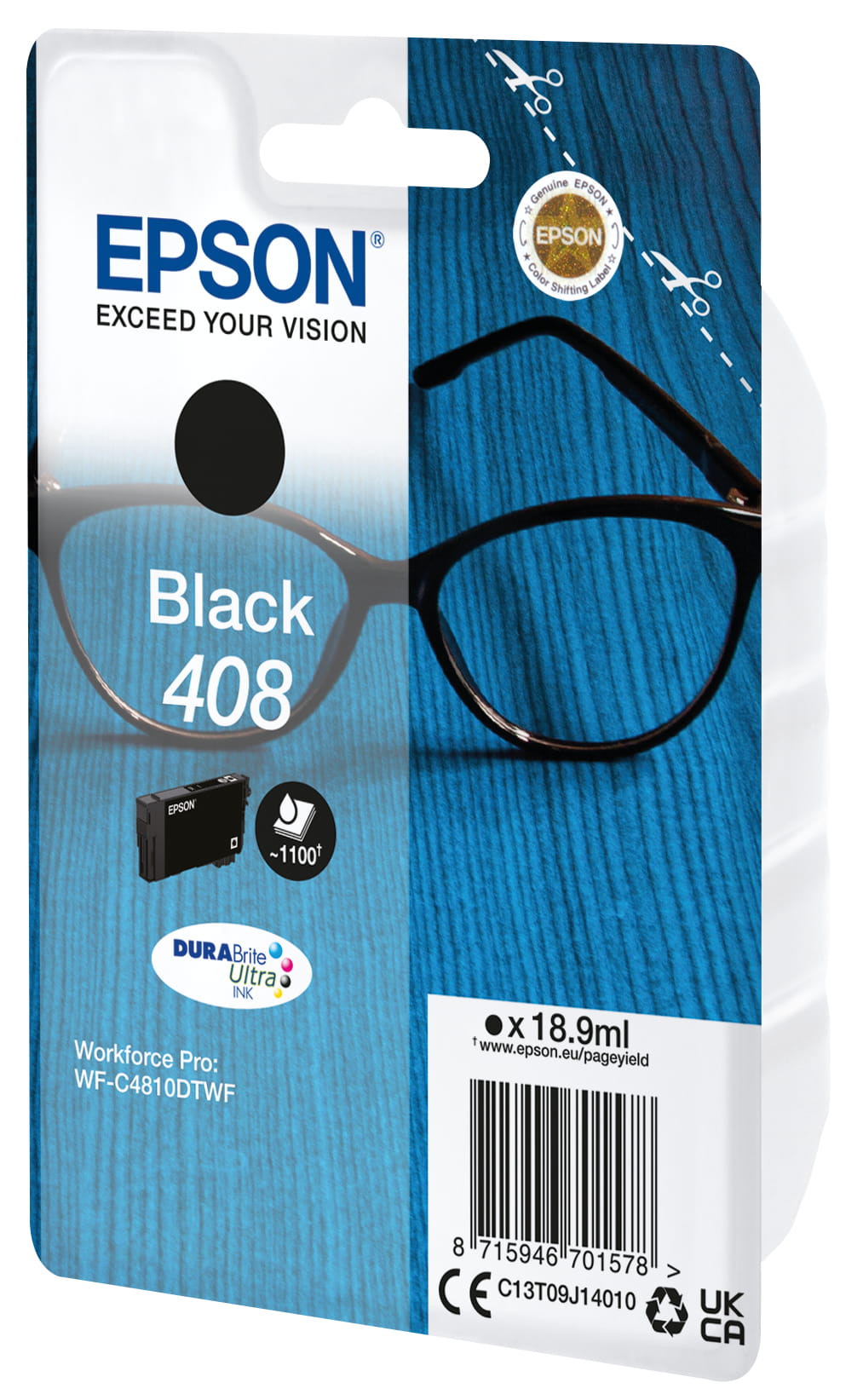 Epson 408 - 18.9 ml - Schwarz - original - Blisterverpackung