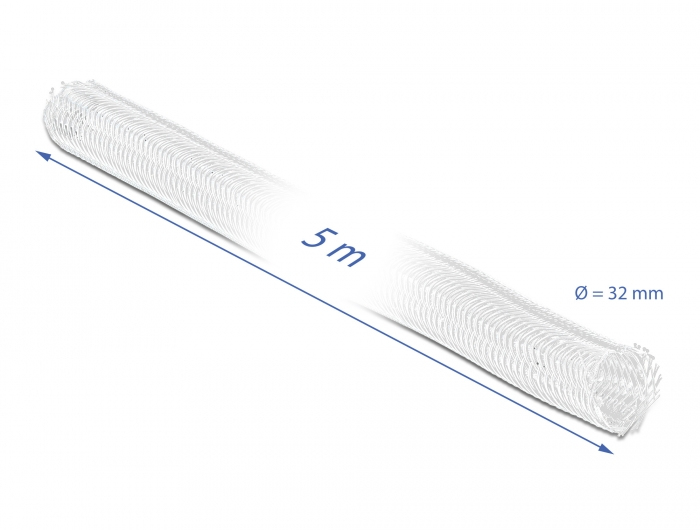 Delock Geflechtschlauch - 5 m - weiß