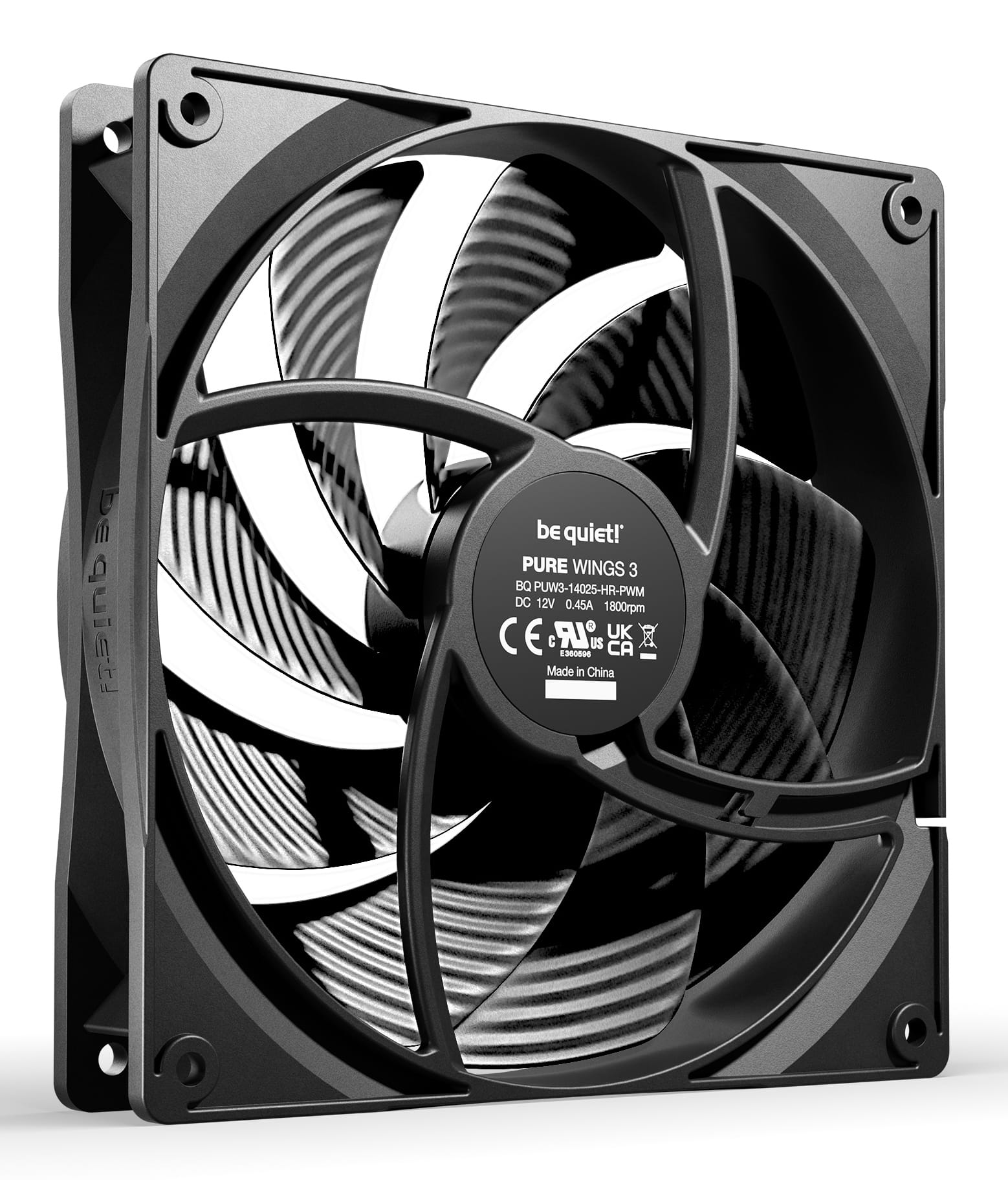 Be Quiet! Pure Wings 3 140mm | PWM high-speed Triple Pack, Ventilator, 14 cm, 1800 RPM, 122,6 m³/h, Schwarz
