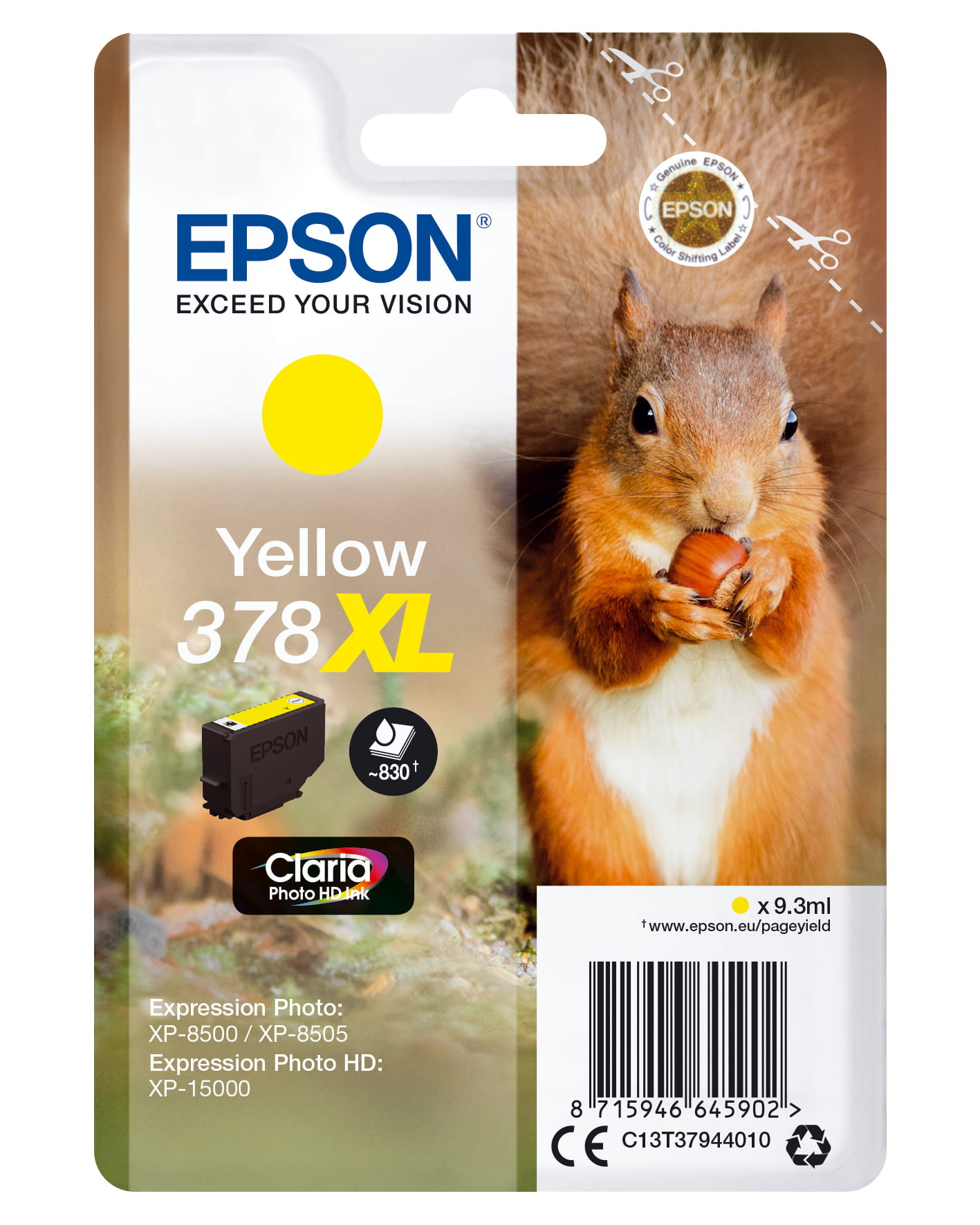 Epson 378XL - 9.3 ml - XL - Gelb - Original - Blisterverpackung