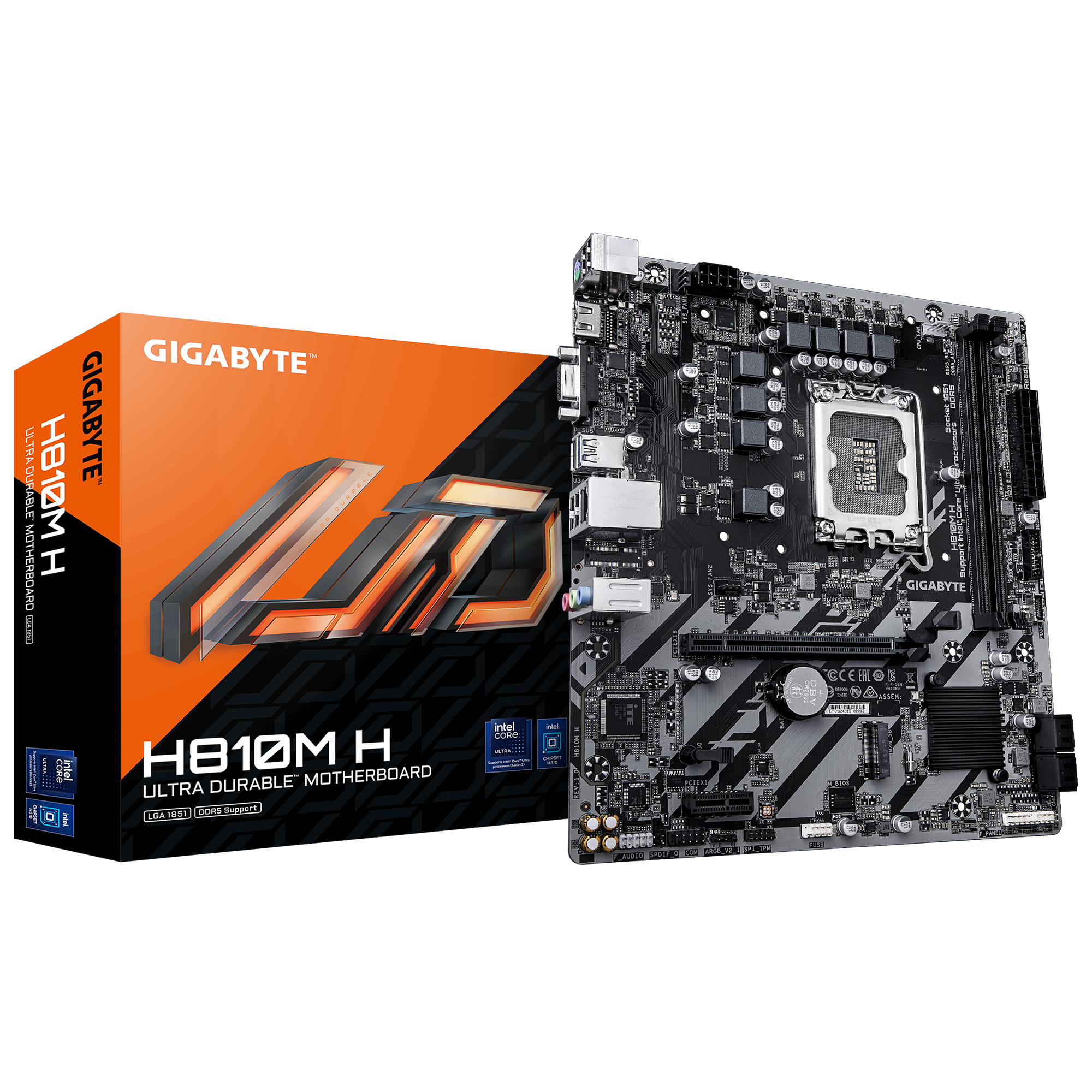 Gigabyte H810M H - Motherboard - micro ATX - LGA1851 Sockel - H810 Chipsatz - USB-C 3.2 Gen 1, USB 3.2 Gen 1 - Gigabit LAN - Onboard-Grafik (CPU erforderlich)