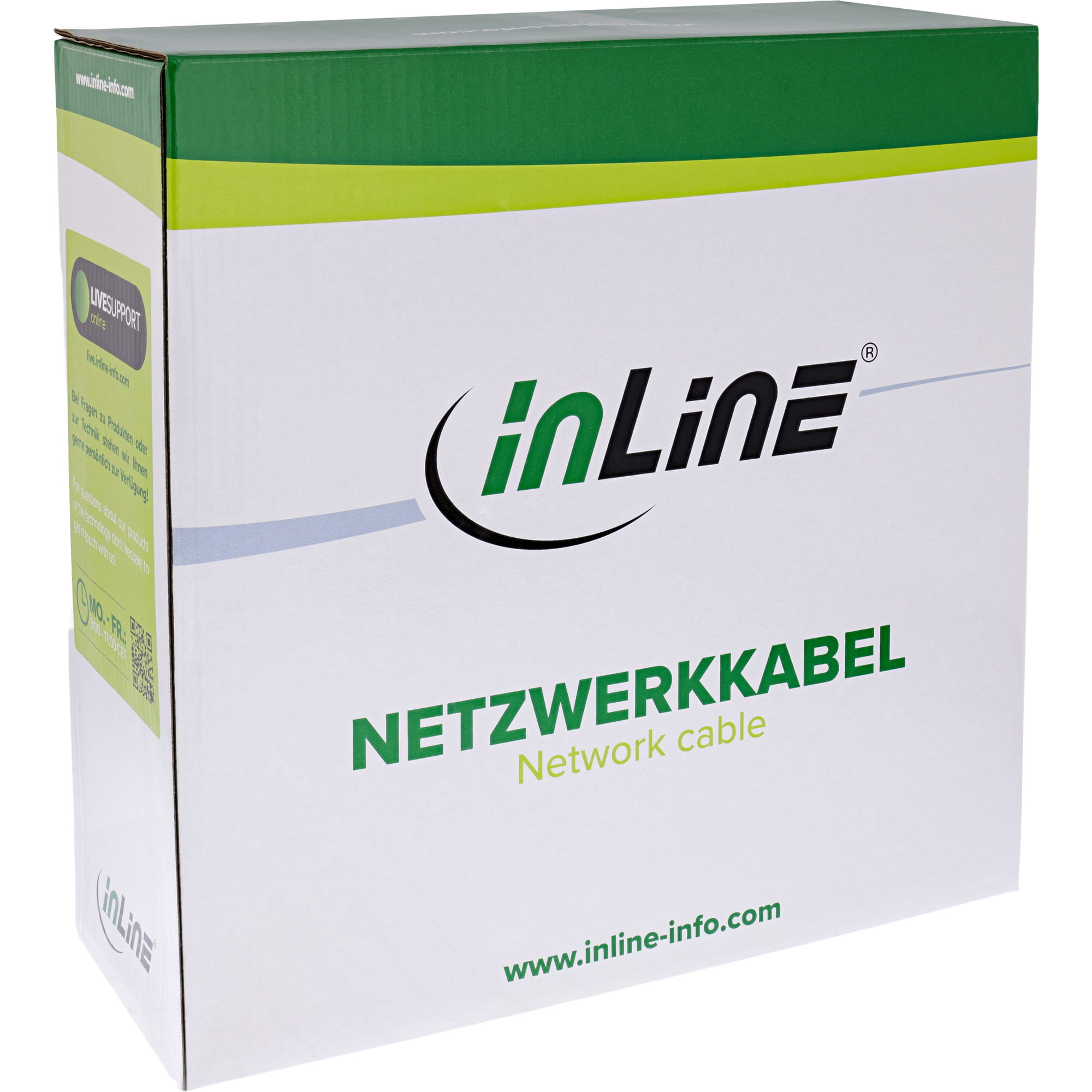 InLine Patchkab. - S/FTP (PiMf) - Cat.6A - 500MHz - halogenfrei - Kupfer - weiß - 100m