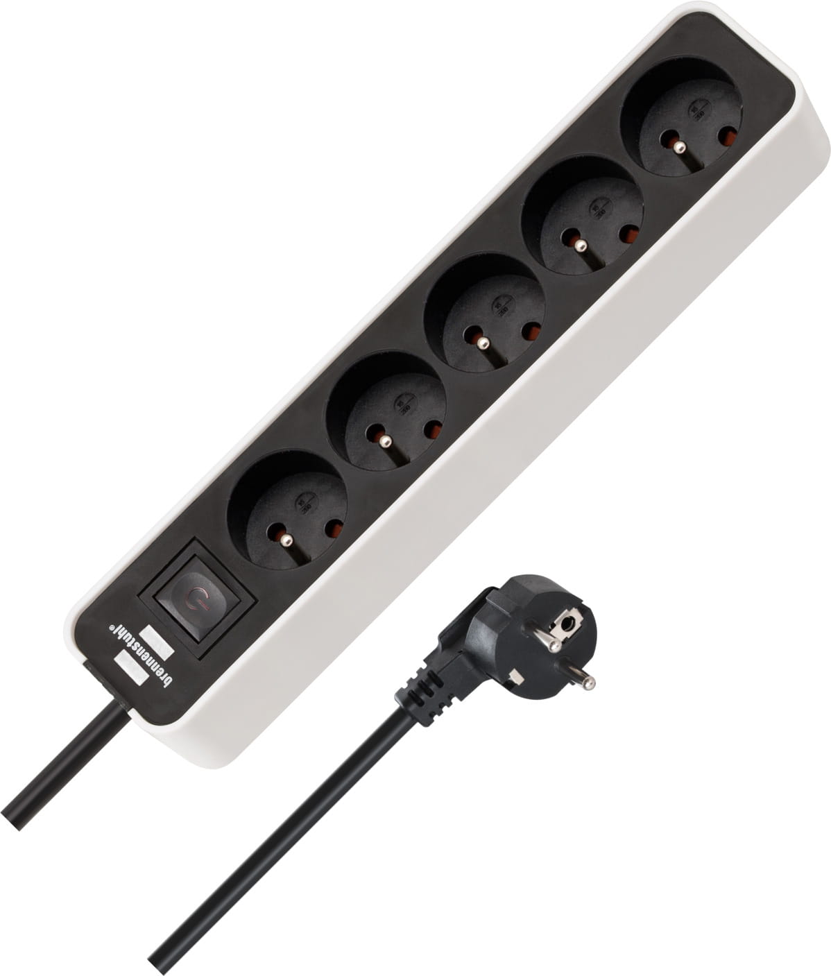 Brennenstuhl 1153254520, 5 m, Drinnen, IP20, Schwarz, Weiß, 5 AC-Ausgänge, 230 V