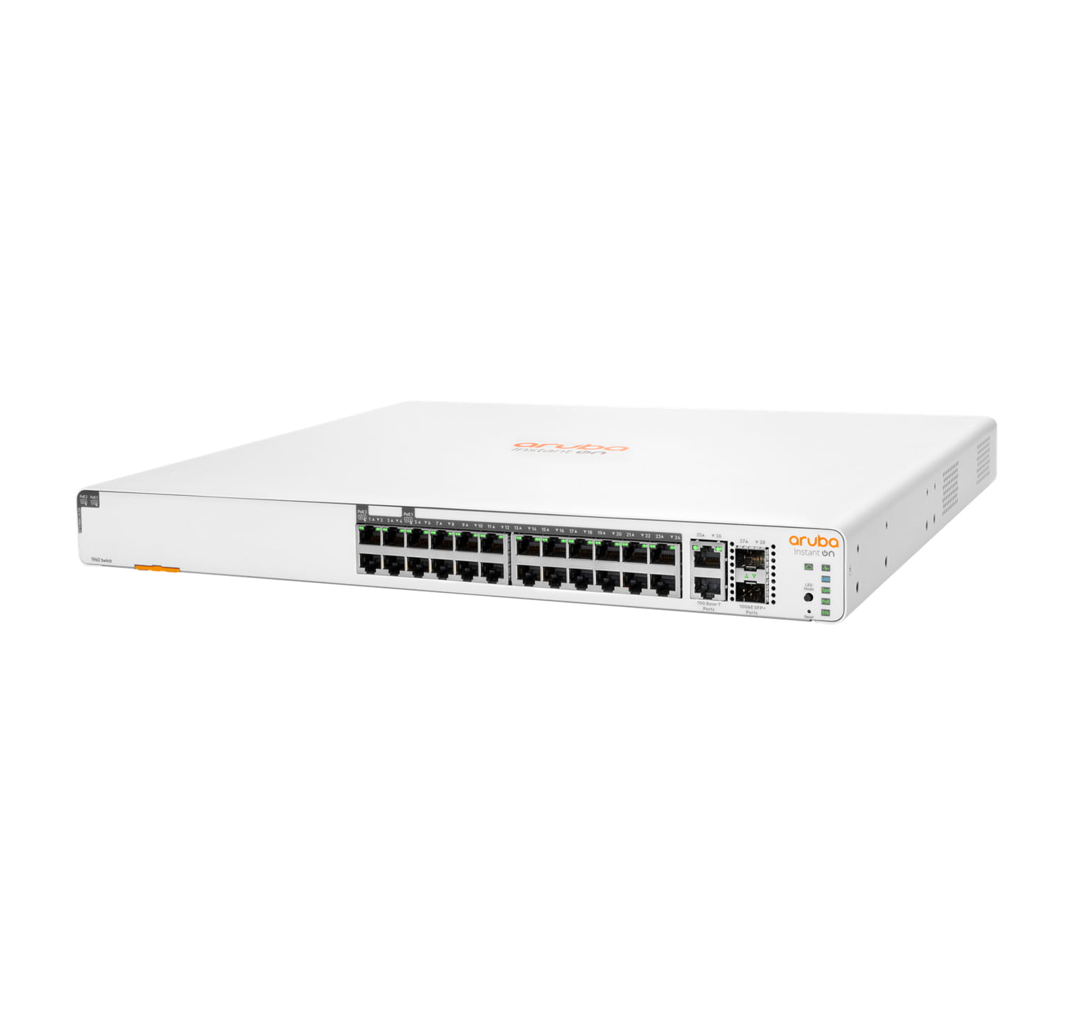 HPE Networking Instant On 1960 24G 20p Class4 4p Class6 PoE 2XGT 2SFP+ 370W Switch - Switch - L3 Lite - managed - 24 x 10/100/1000 + 2 x 10 Gigabit SFP+ + 2 x 100/1000/10GBase-T - an Rack montierbar - PoE (370 W)