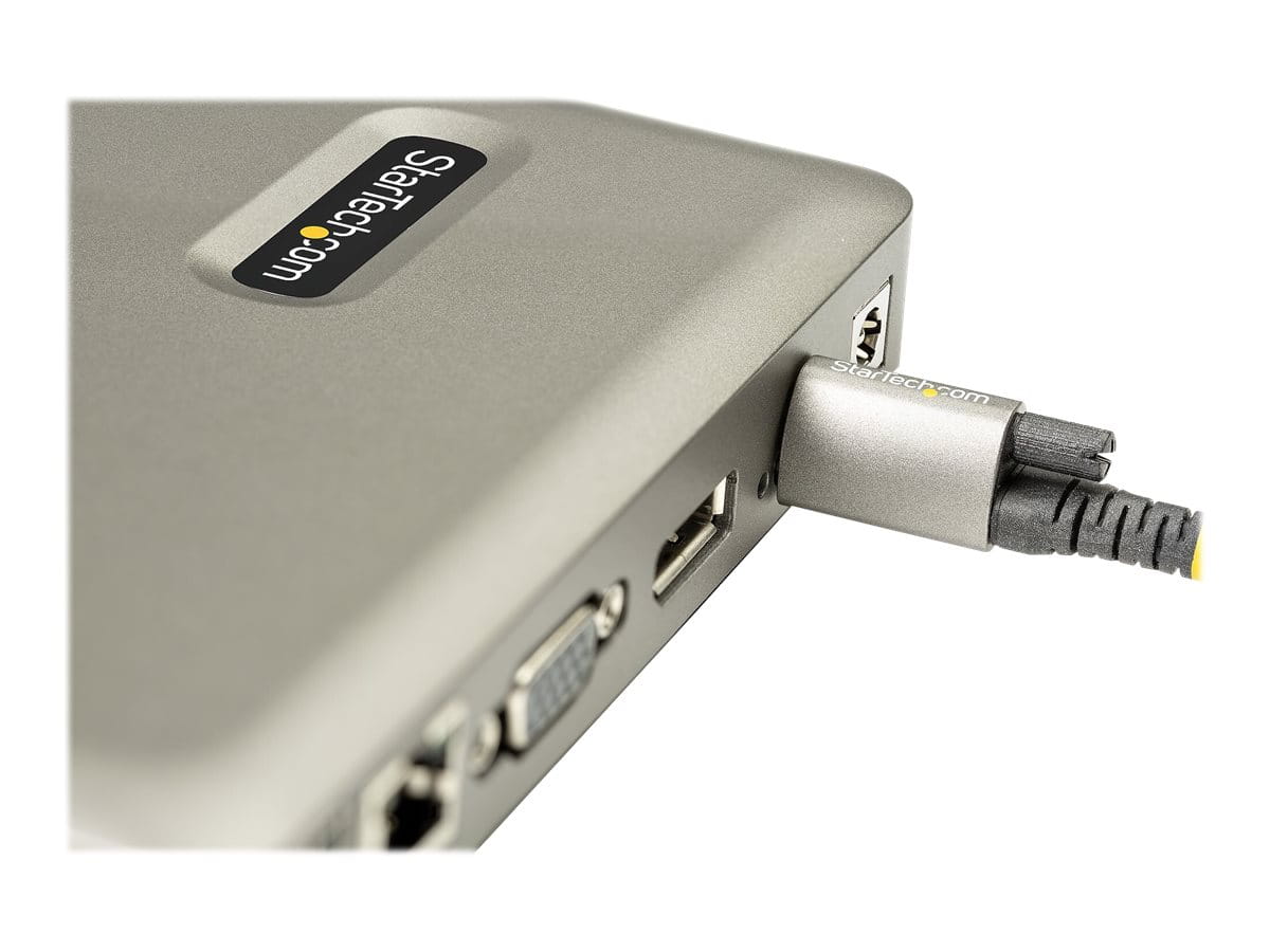 StarTech.com USB C Dock, USB-C to DisplayPort 4K 30Hz or VGA, Mini USB-C Laptop Docking Station with 65W Power Delivery Pass-Through Charging, 4-Port USB 3.1 Gen 1 Hub, GbE - Universal USB Type C Port Replicator (DKM30CHDPDUE)